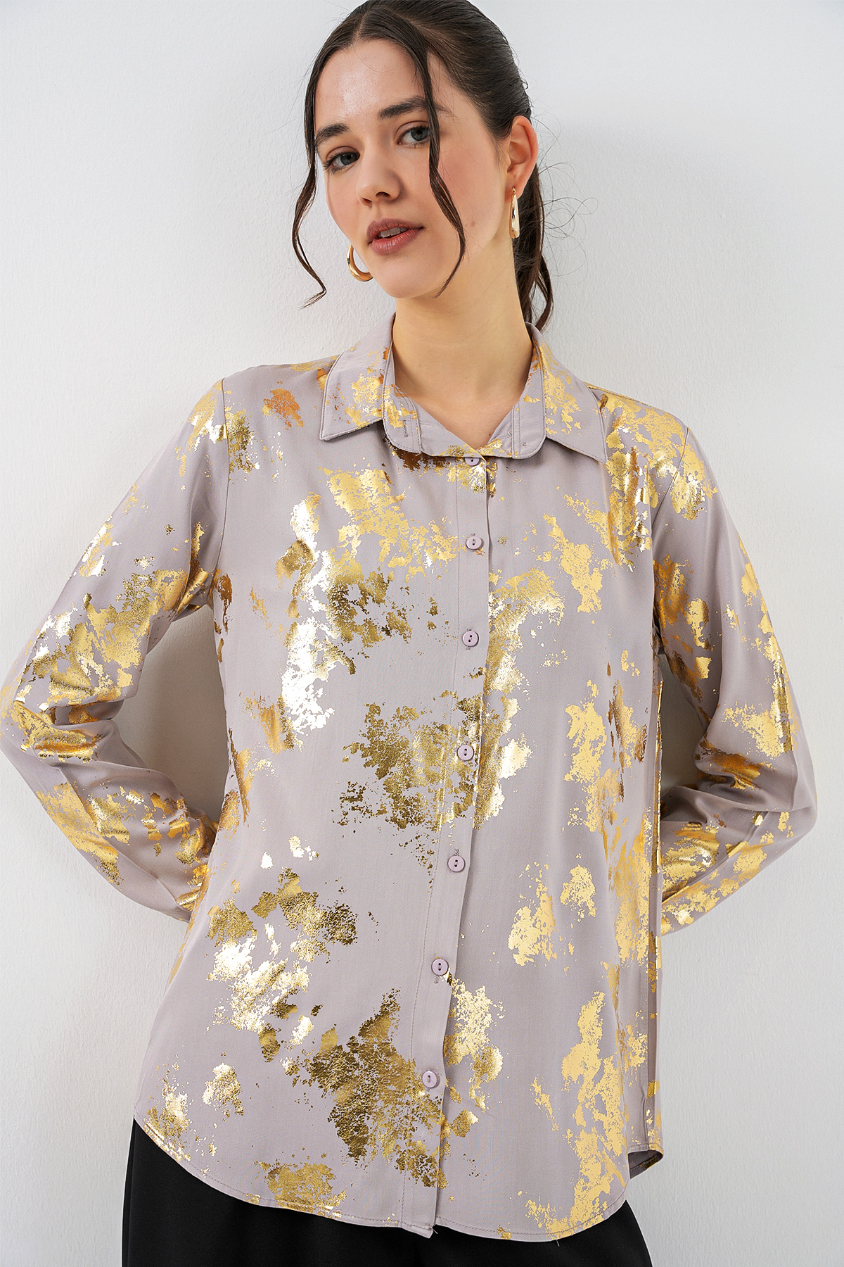 Women's Foil Patterned Shirt 20253 