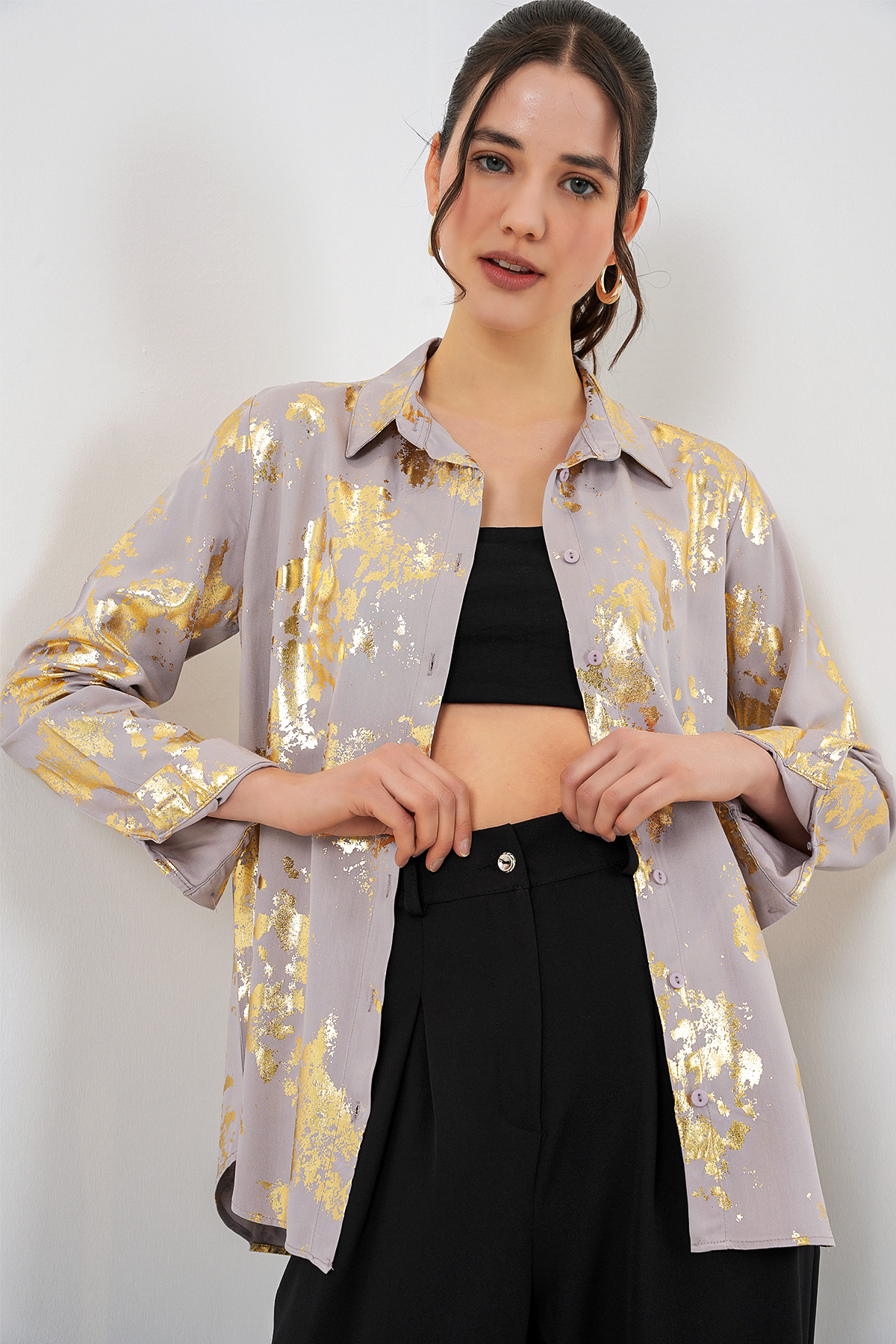 Women's Foil Patterned Shirt 20253 