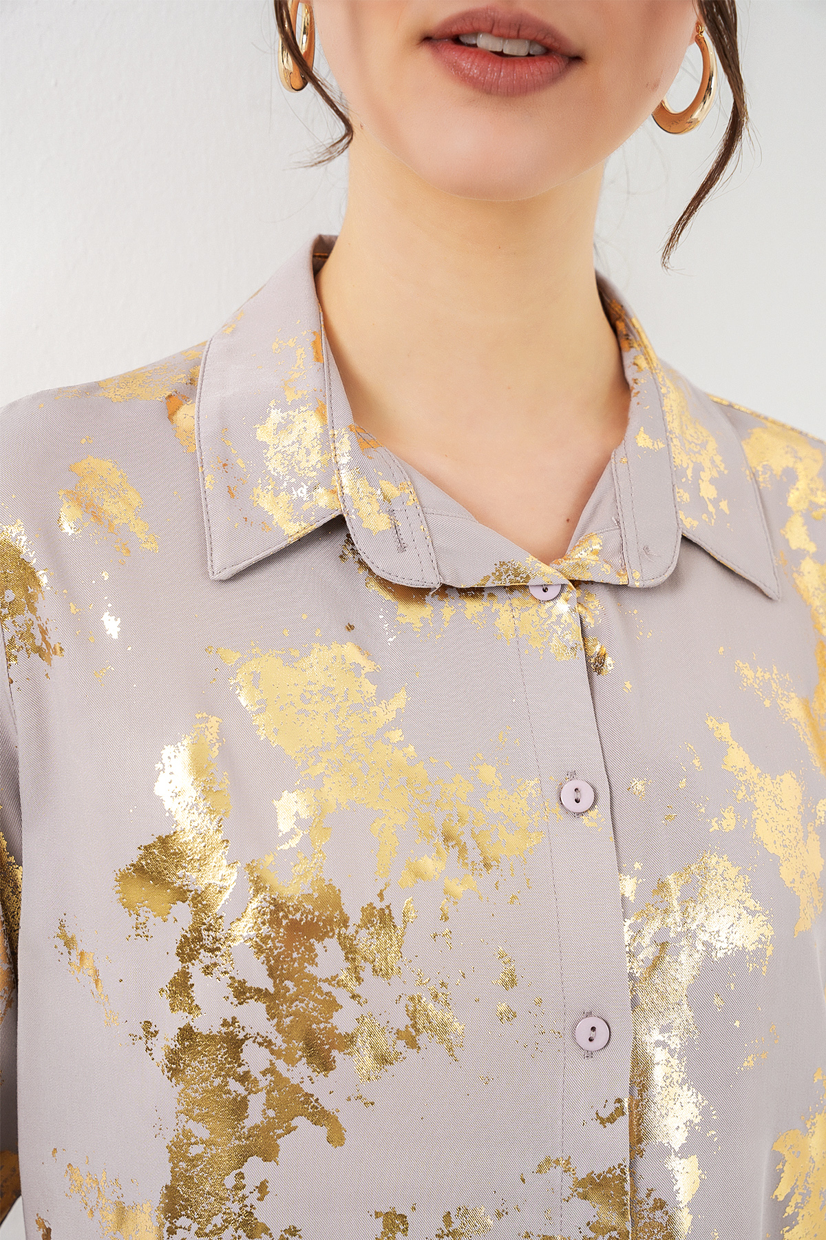 Women's Foil Patterned Shirt 20253 