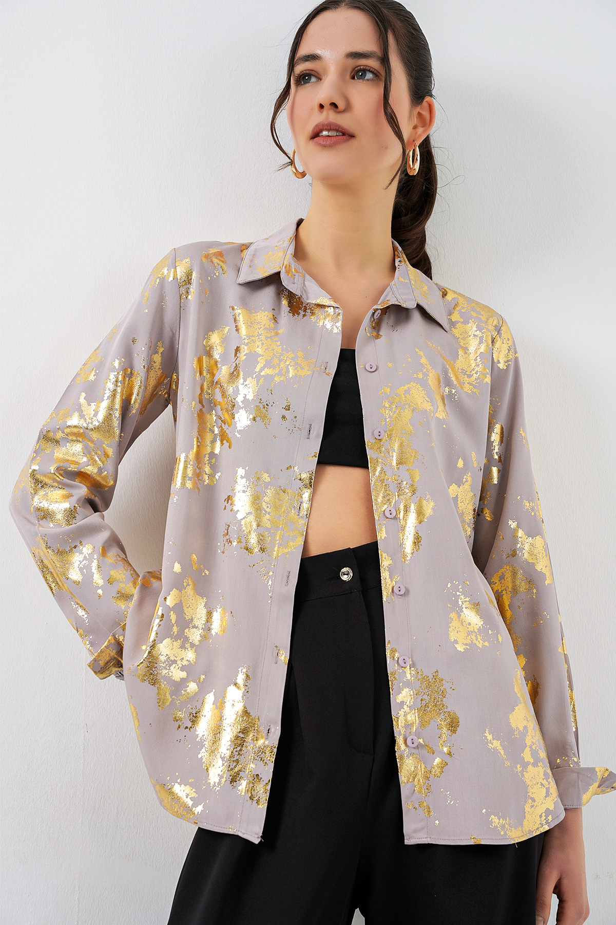 Women's Foil Patterned Shirt 20253 