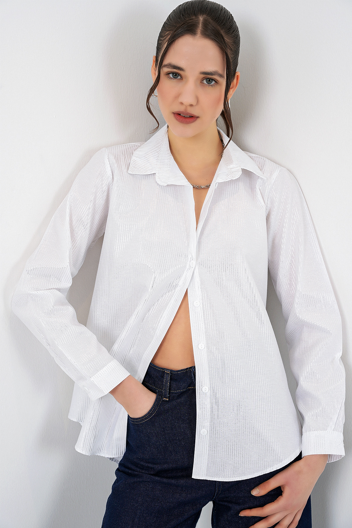 Women's Foil Patterned Shirt 20253 