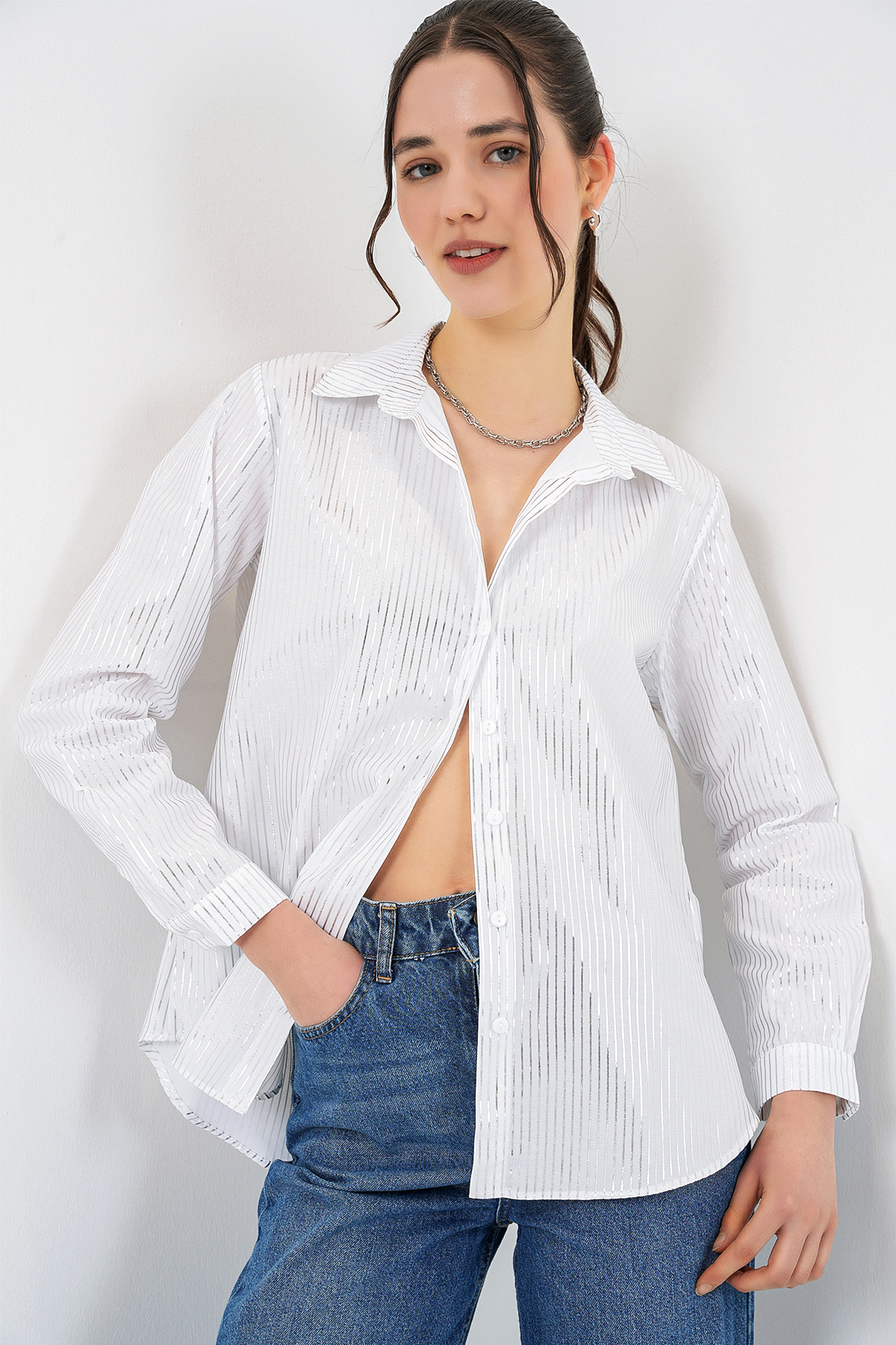 Women's Foil Patterned Shirt 20253 