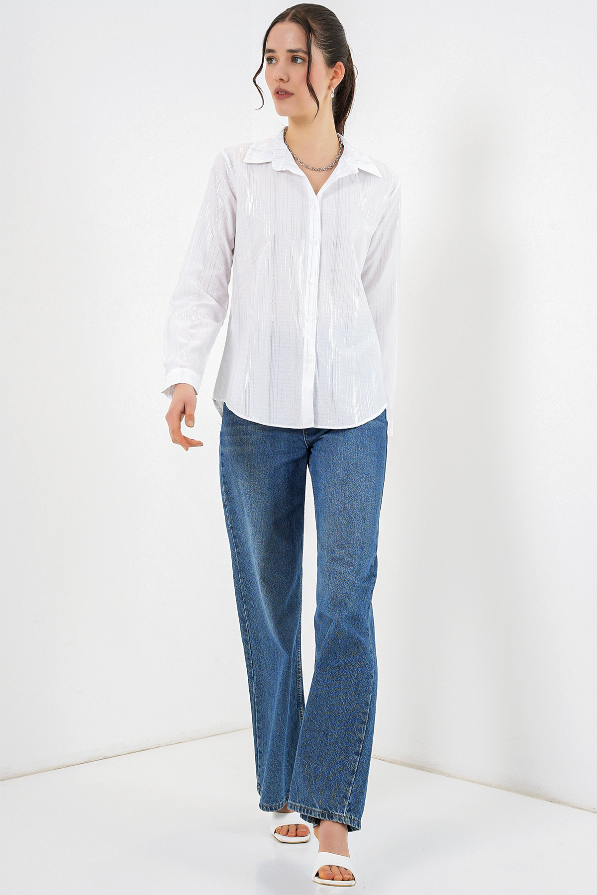 Women's Striped Oversize Blouse 967 