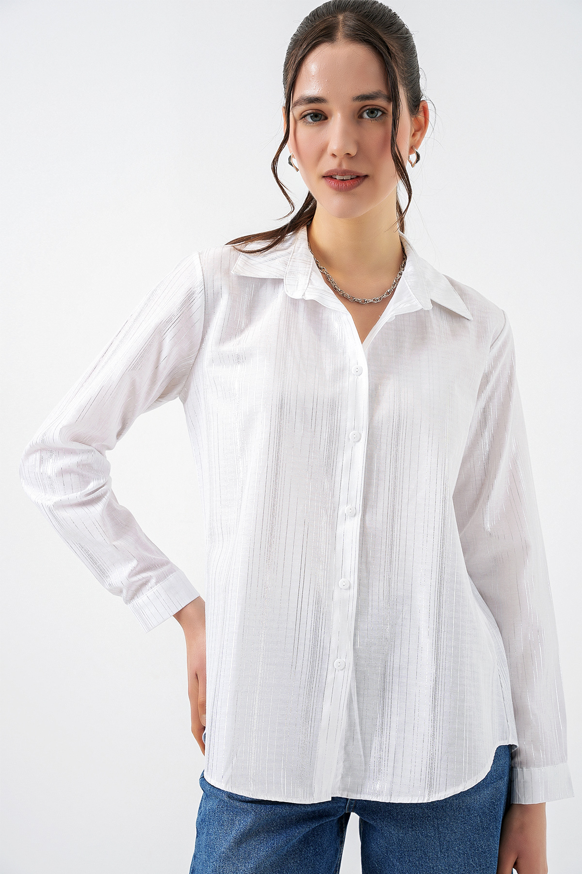Women's Striped Oversize Blouse 967 