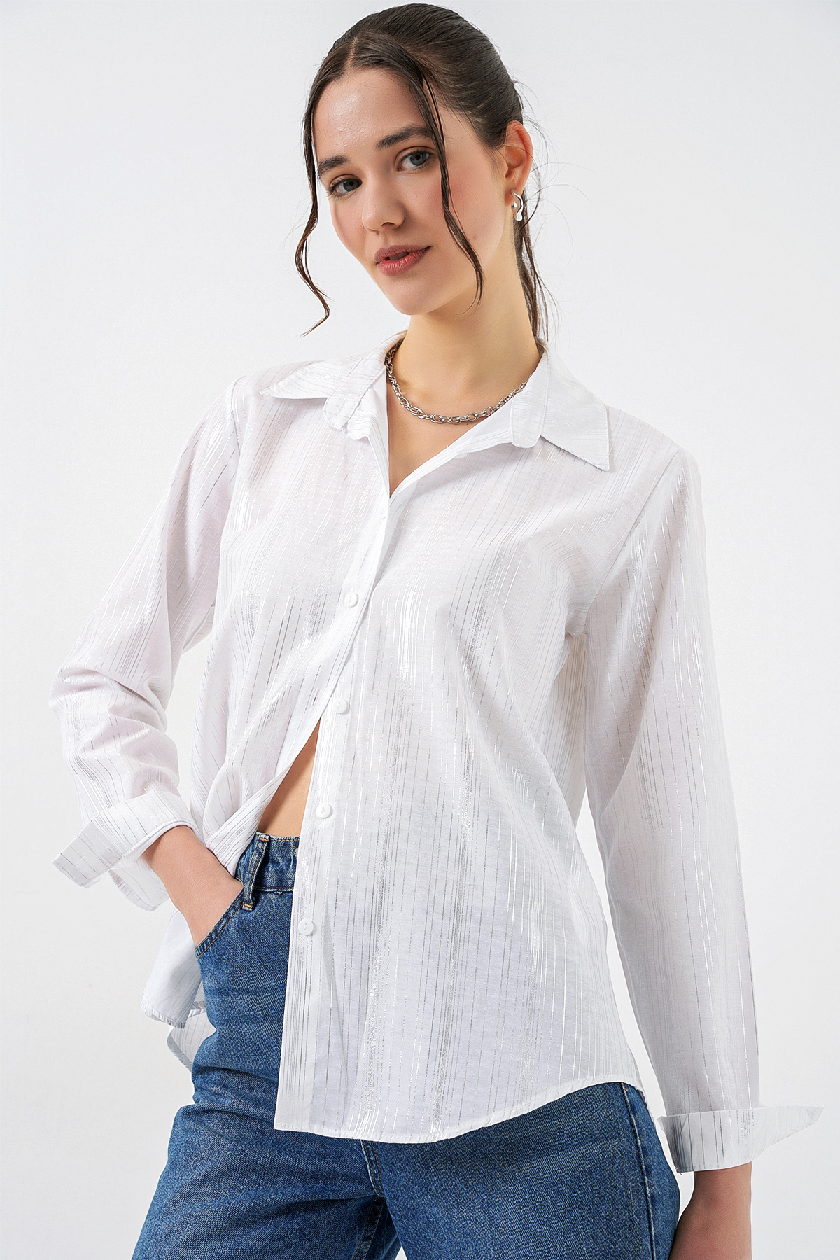 Women's Striped Oversize Blouse 967 