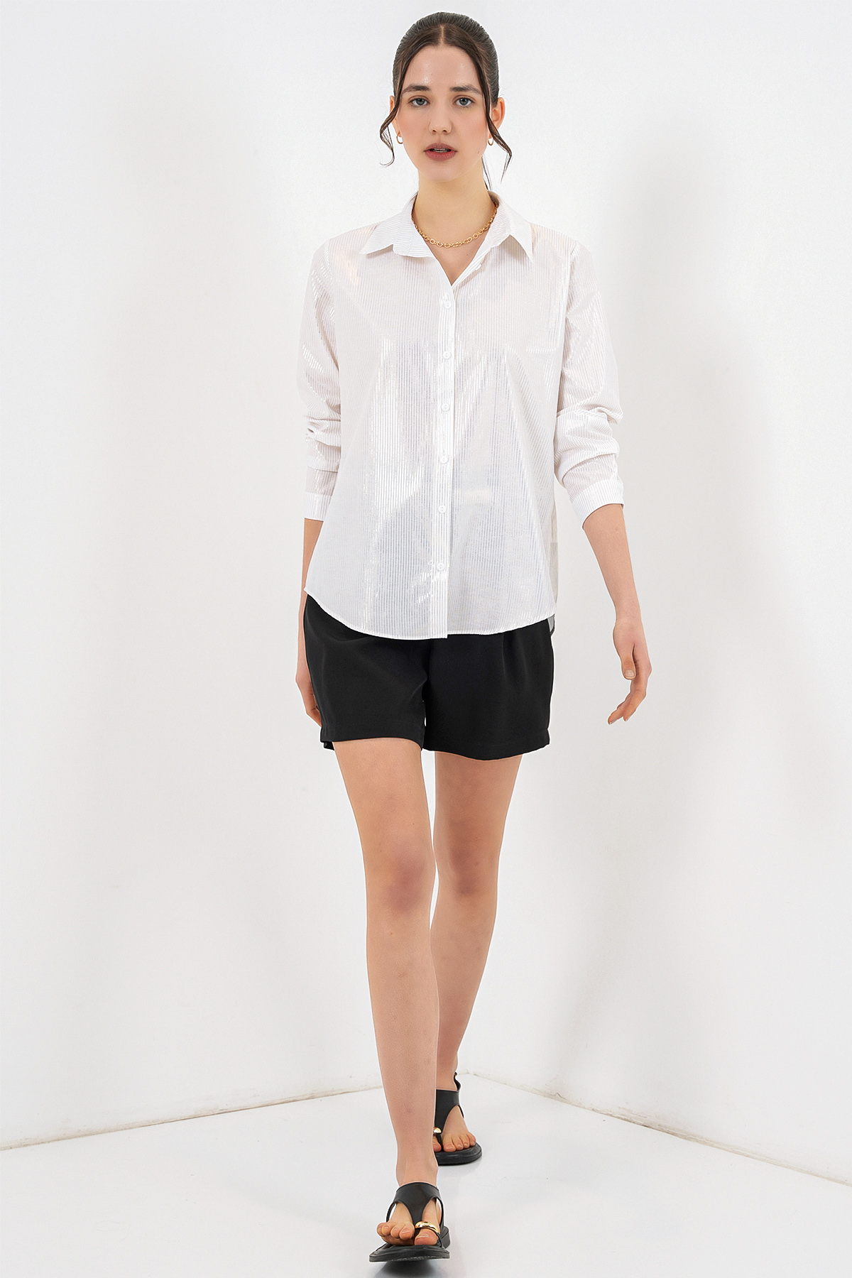 Women's Foil Patterned Shirt 20253 