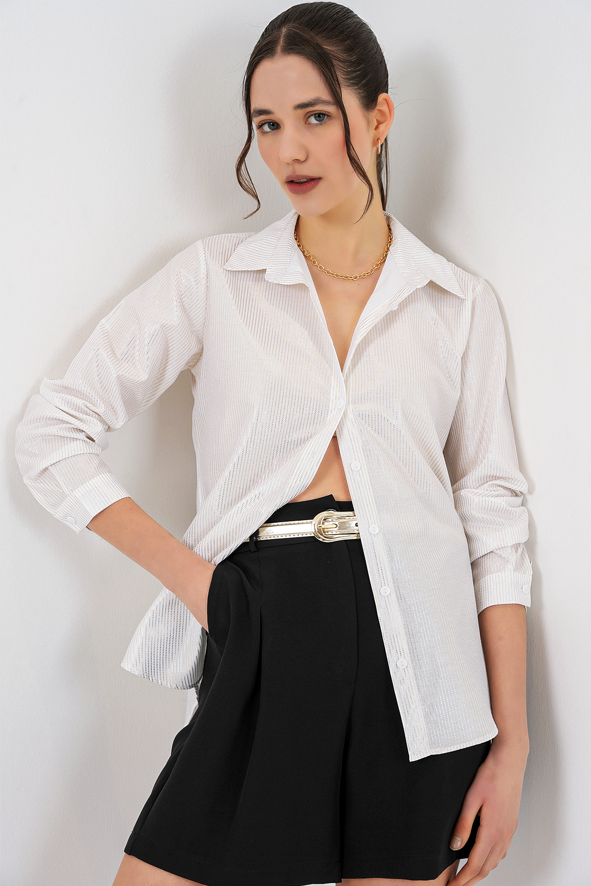 Women's Foil Patterned Shirt 20253 