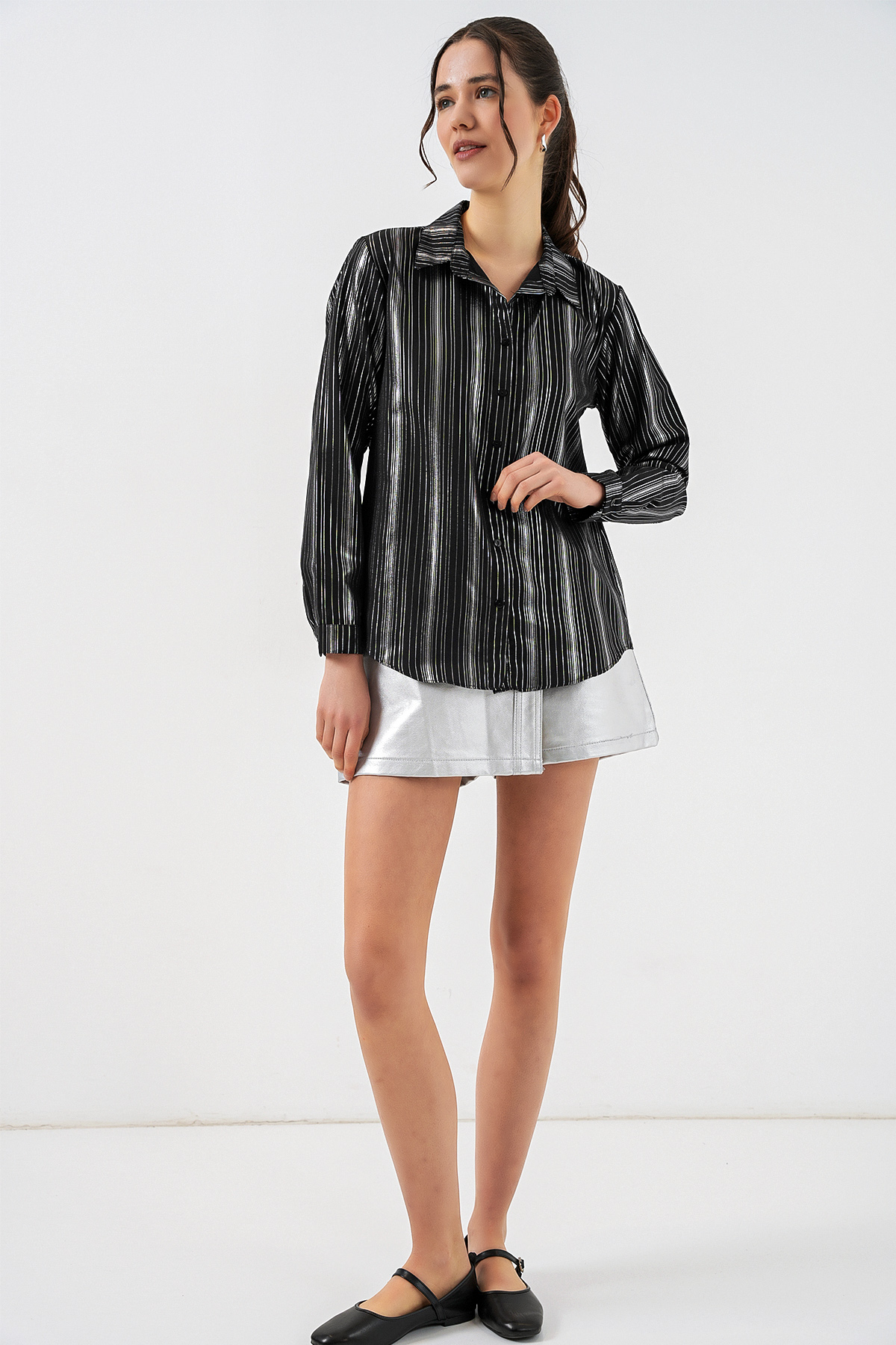 Women's Striped Oversize Blouse 967 