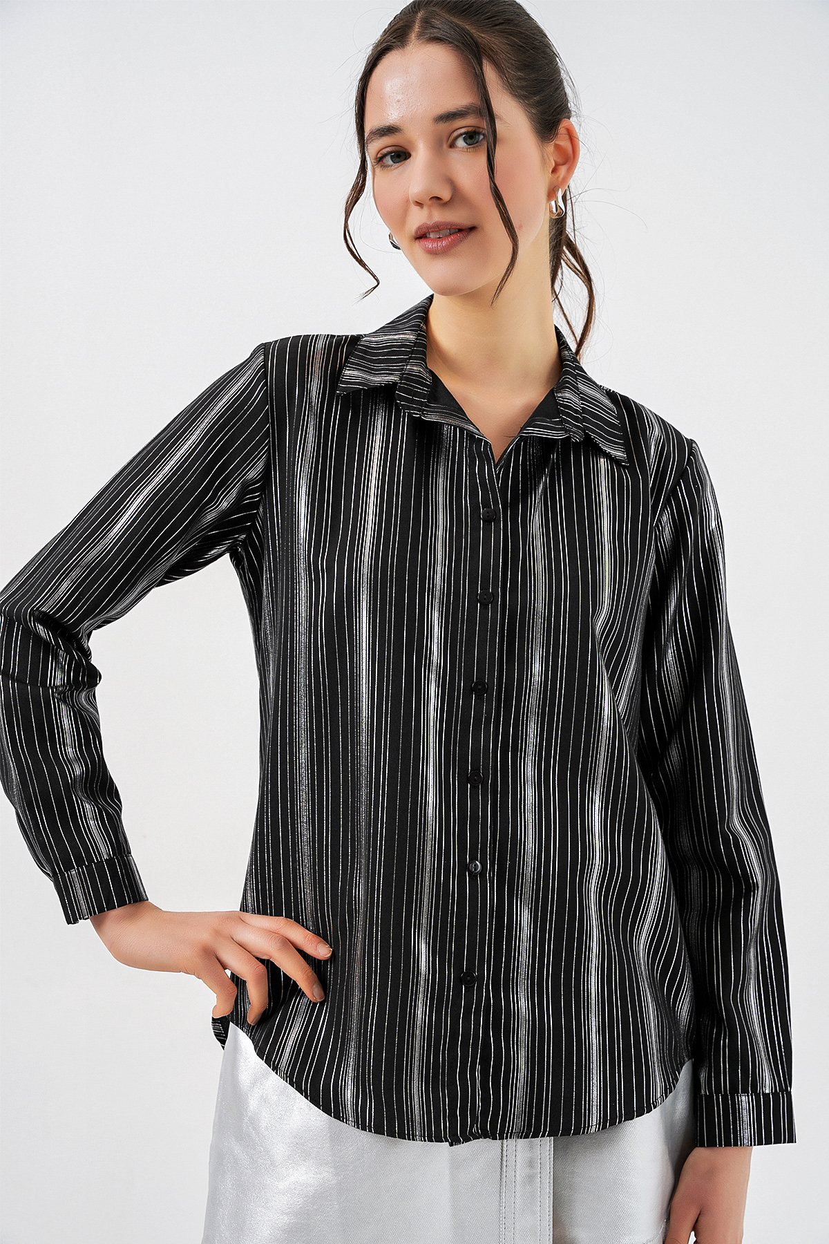 Women's Striped Oversize Blouse 967 