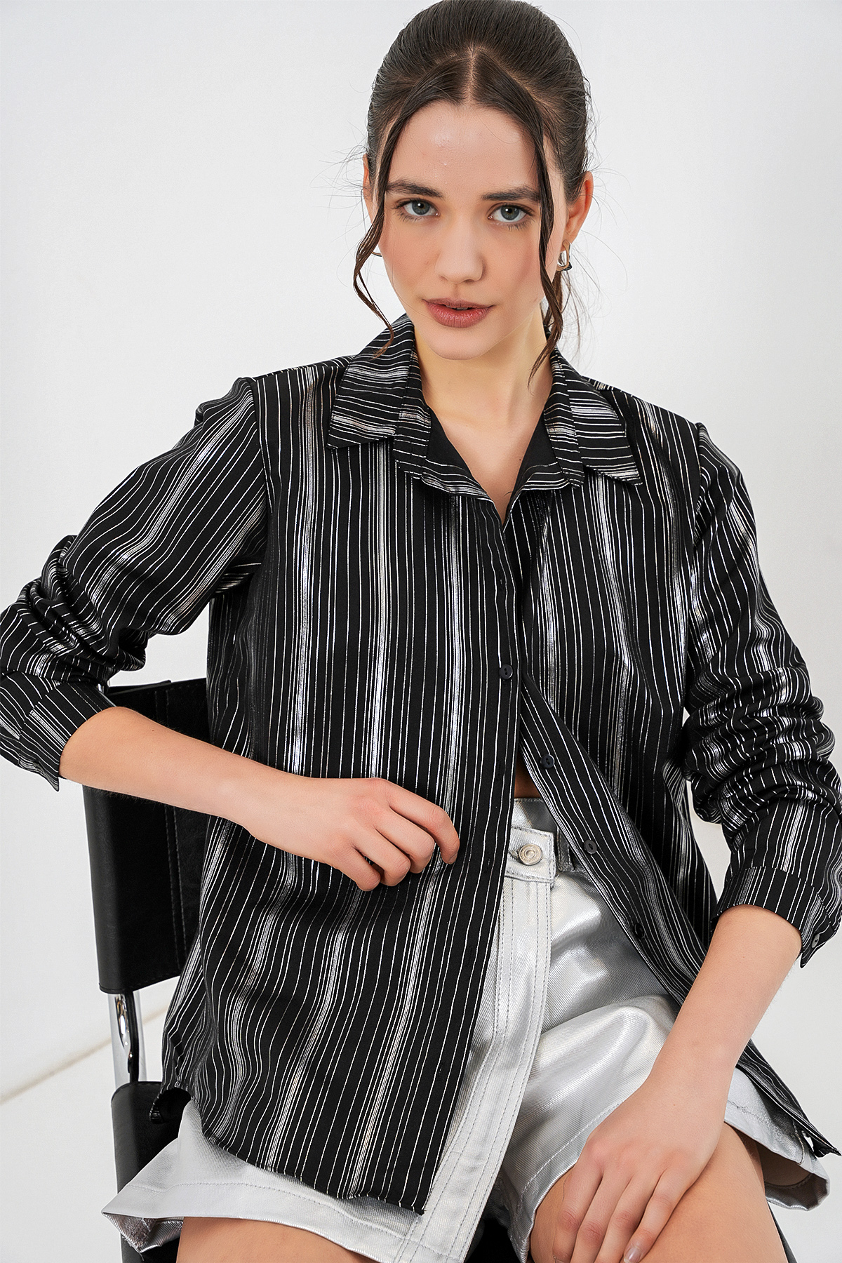 Women's Striped Oversize Blouse 967 