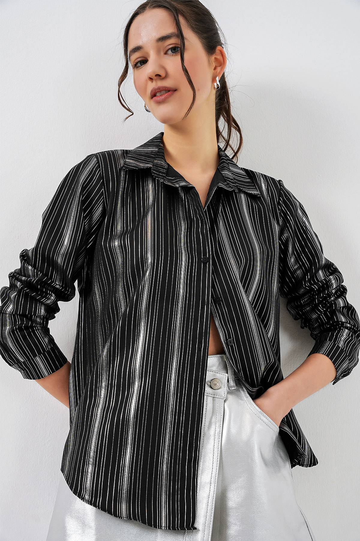 Women's Striped Oversize Blouse 967 