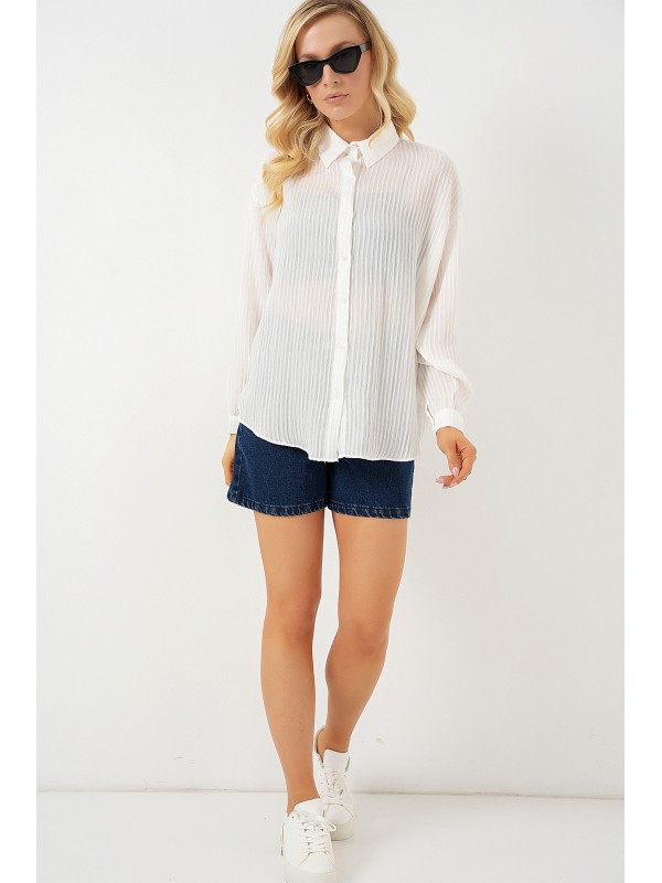 Women's Long Oversize Shirt 20320 