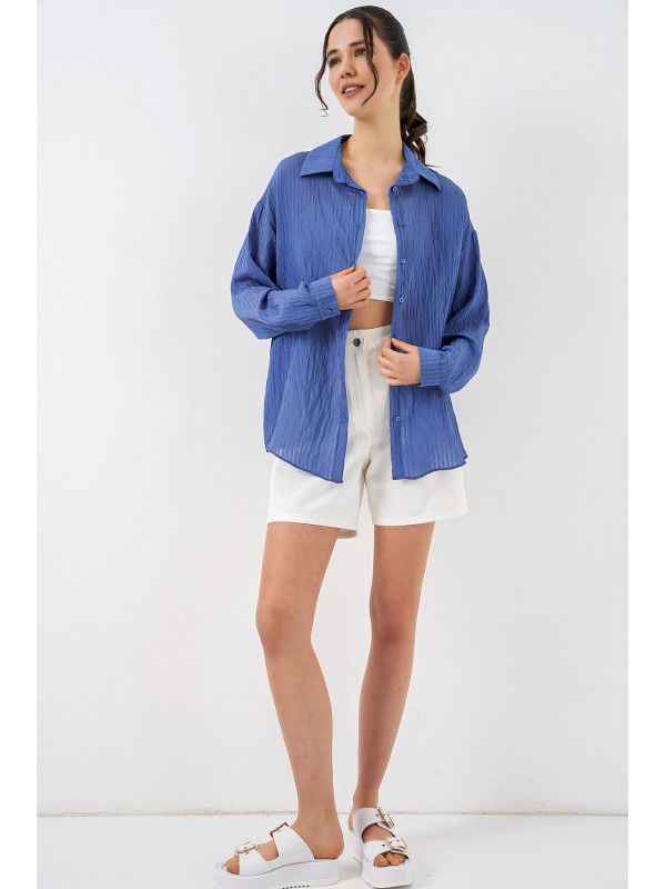 قميص نسائي طويل فضفاض 20320 