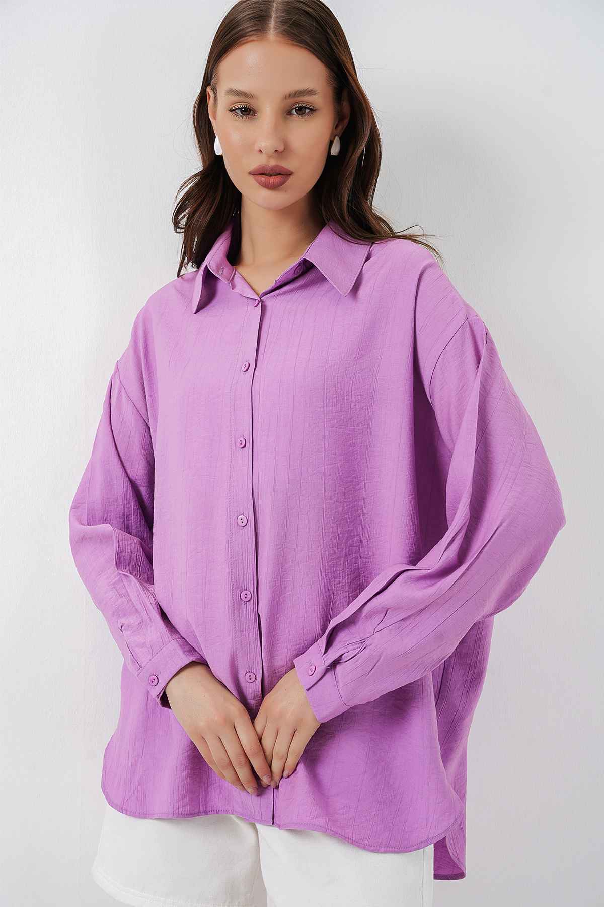 Women's Long Oversize Shirt 20334 