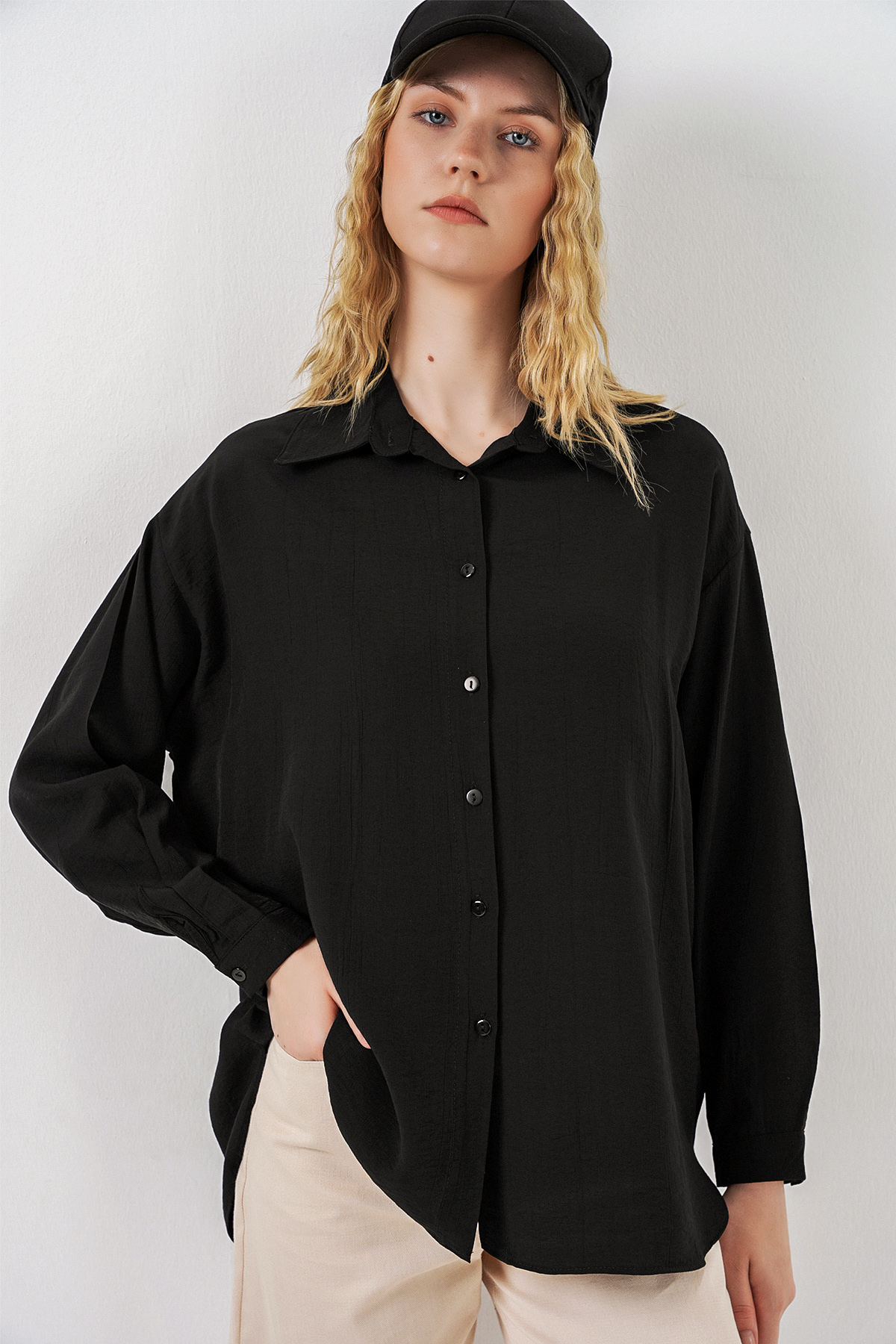 Women's Long Oversize Shirt 20334 