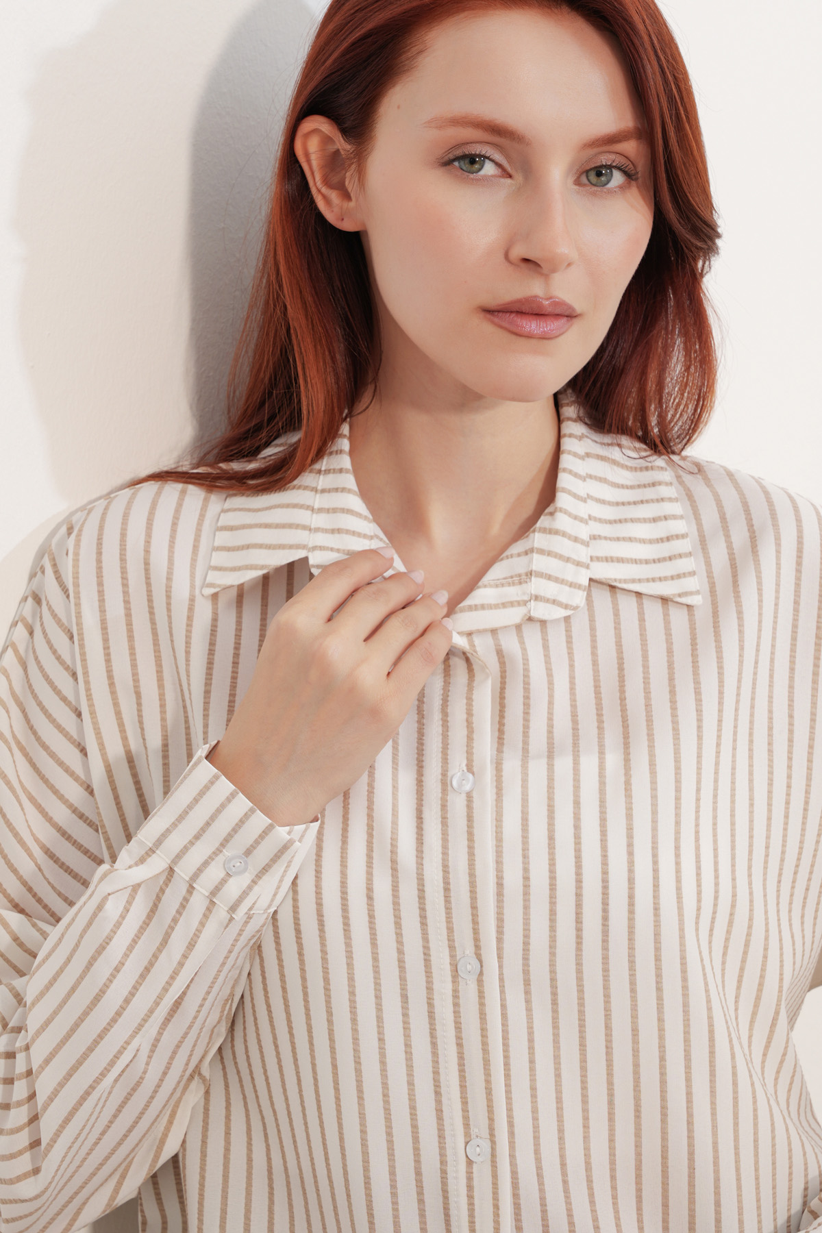 Women's Oversize Striped Shirt 20412 