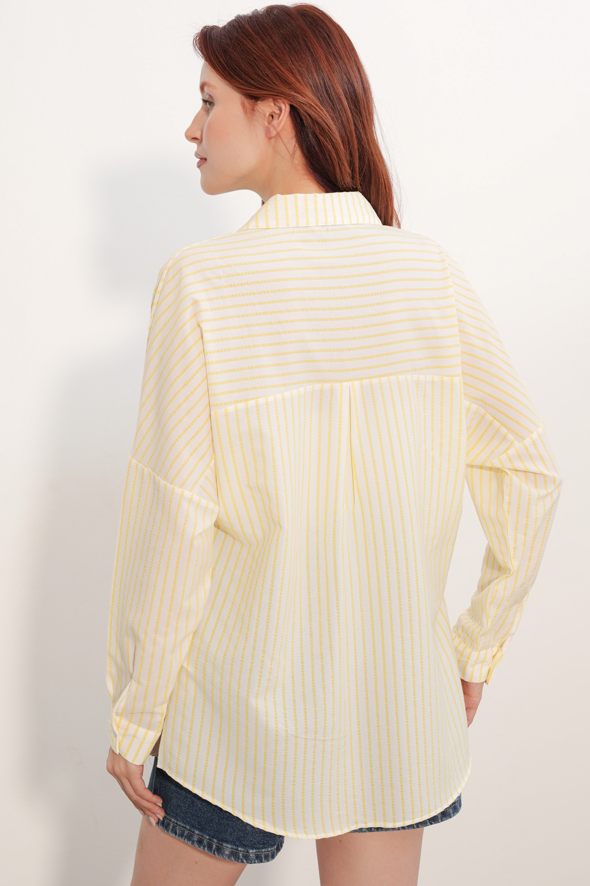 Women's Oversize Striped Shirt 20412 