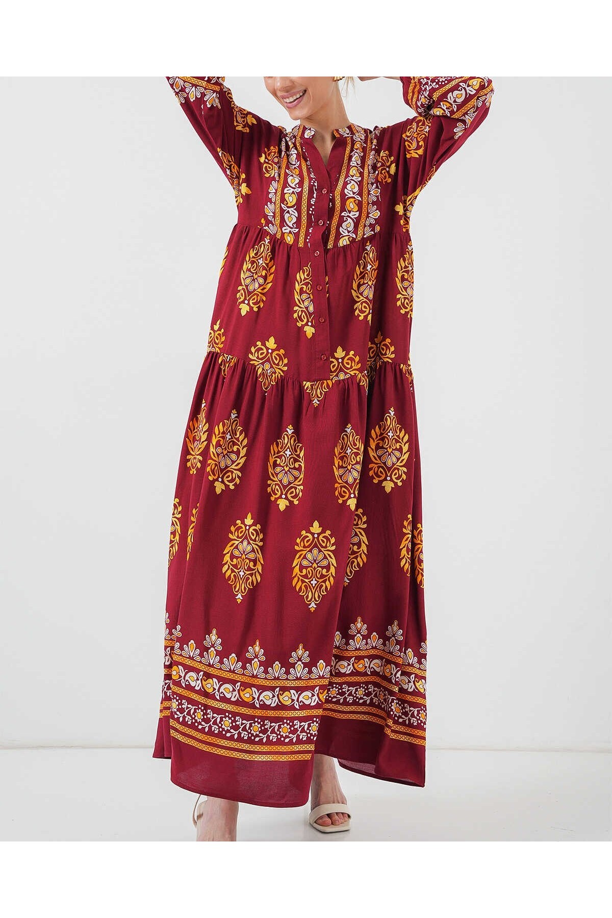 2423 Authentic Patterned Hijab Dress 