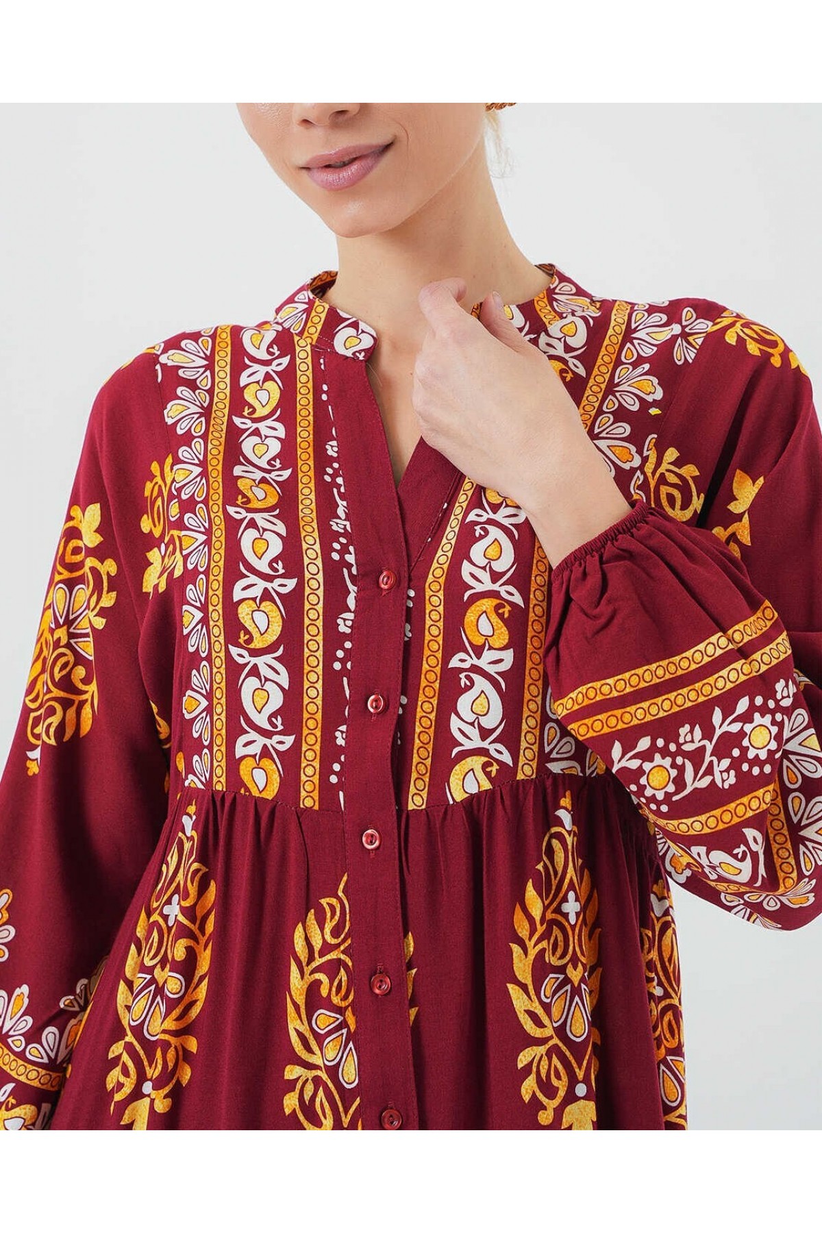 2423 Authentic Patterned Hijab Dress 