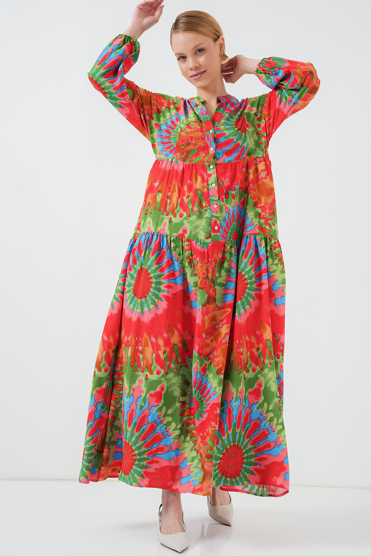2423 Authentic Patterned Hijab Dress 