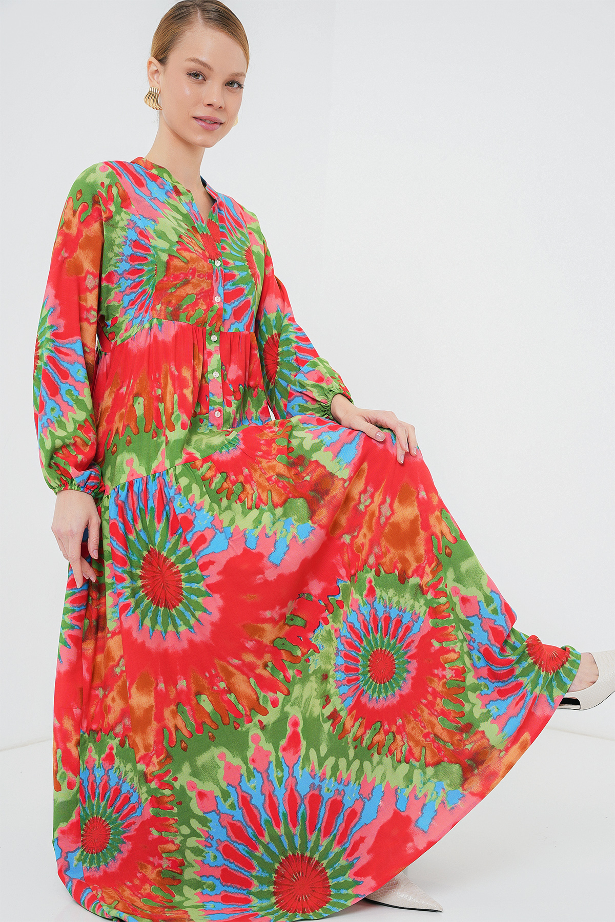 2423 Authentic Patterned Hijab Dress 