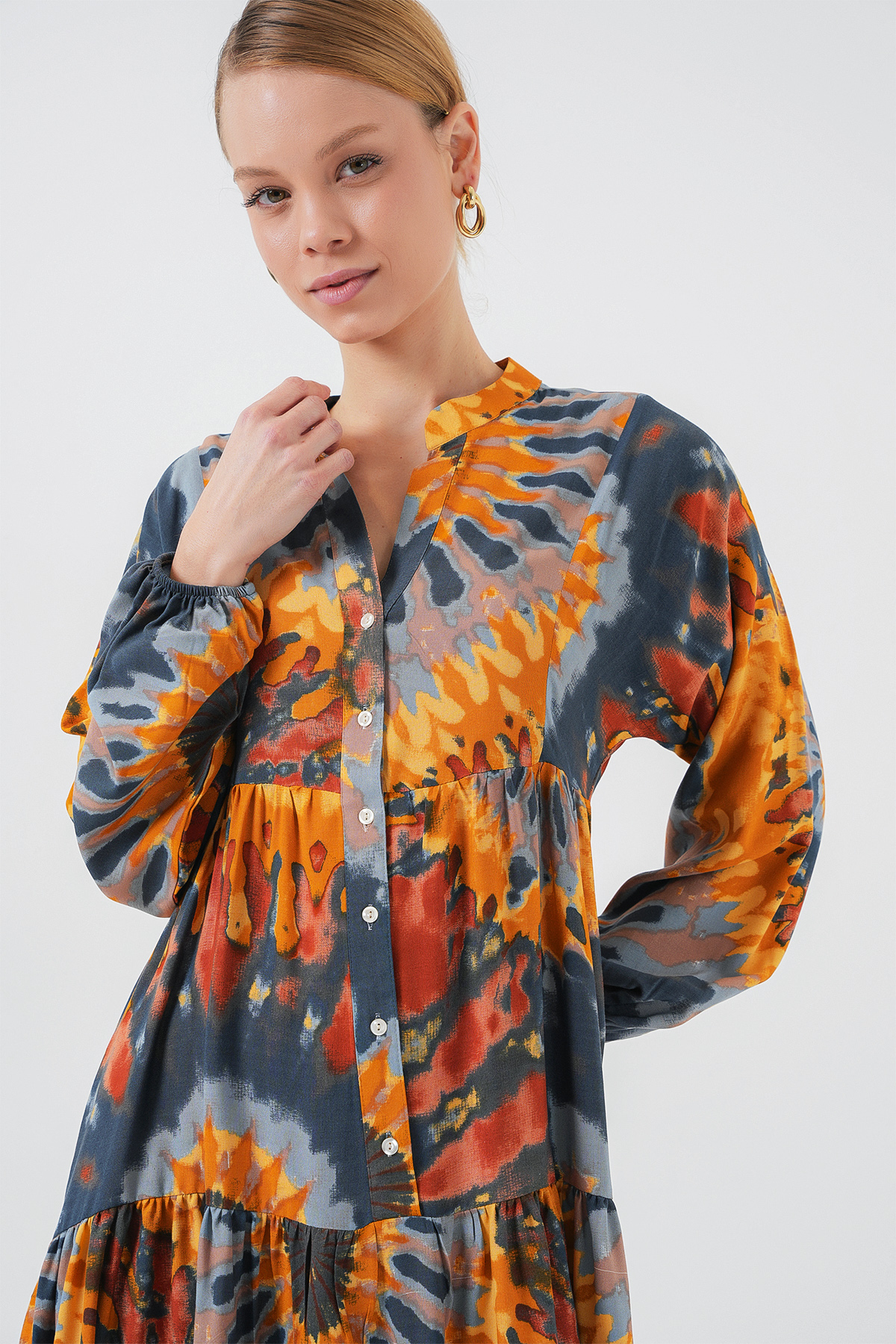 2423 Authentic Patterned Hijab Dress 