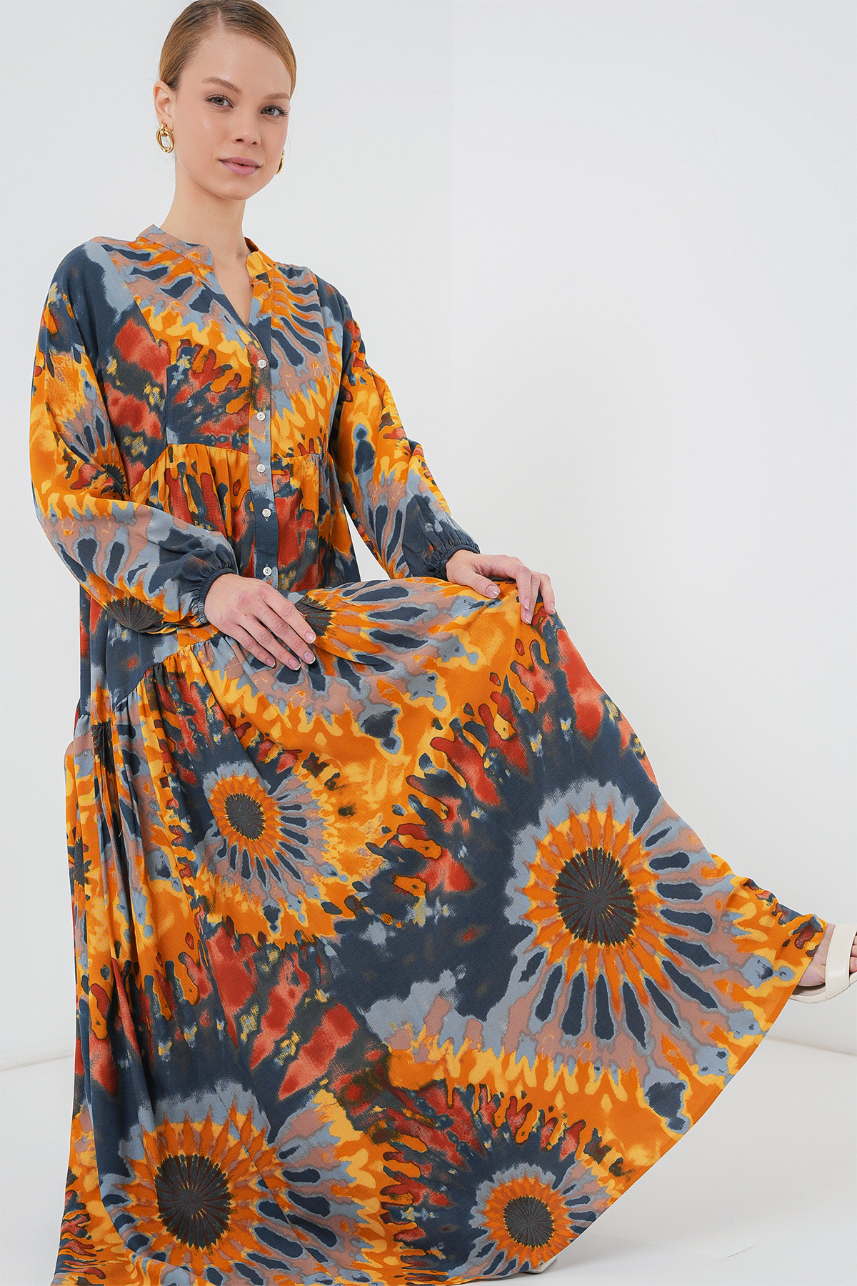 2423 Authentic Patterned Hijab Dress 