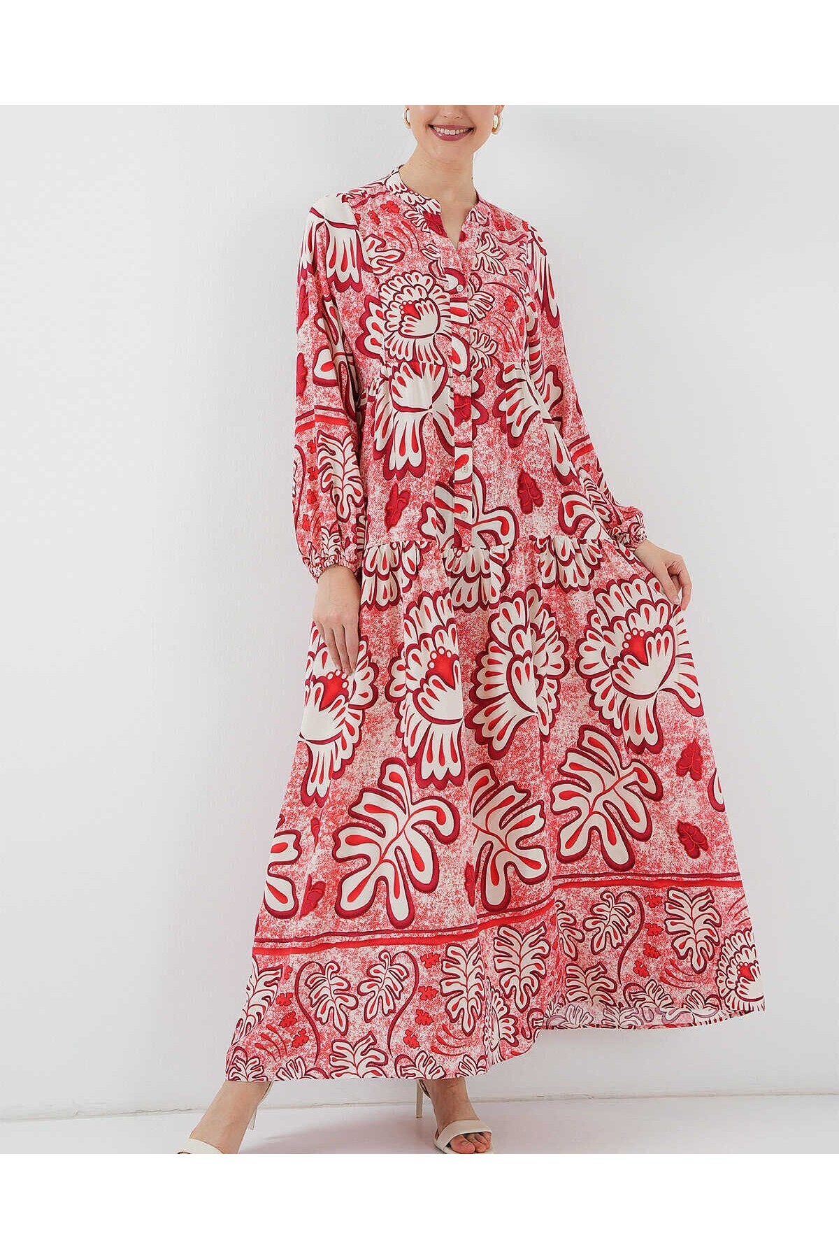2423 Authentic Patterned Hijab Dress 