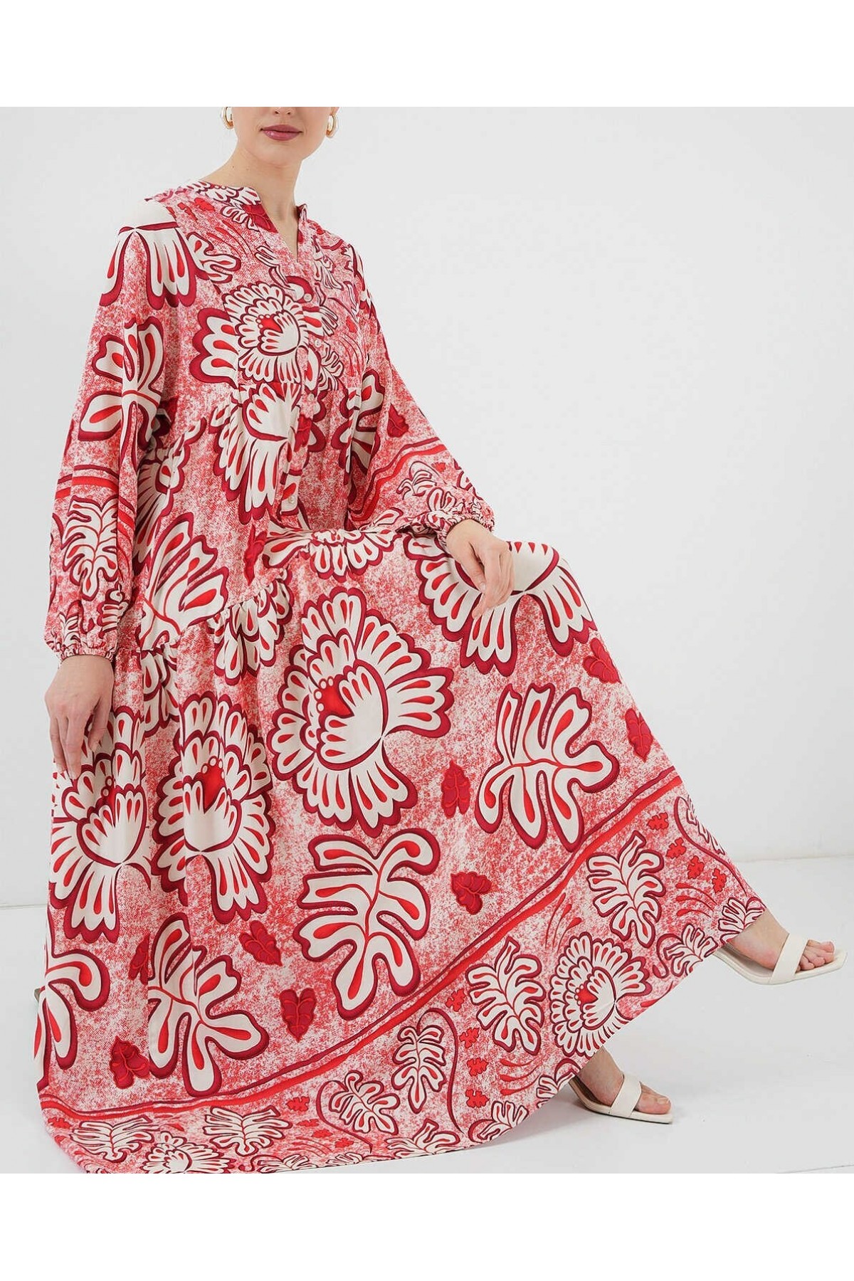 2423 Authentic Patterned Hijab Dress 