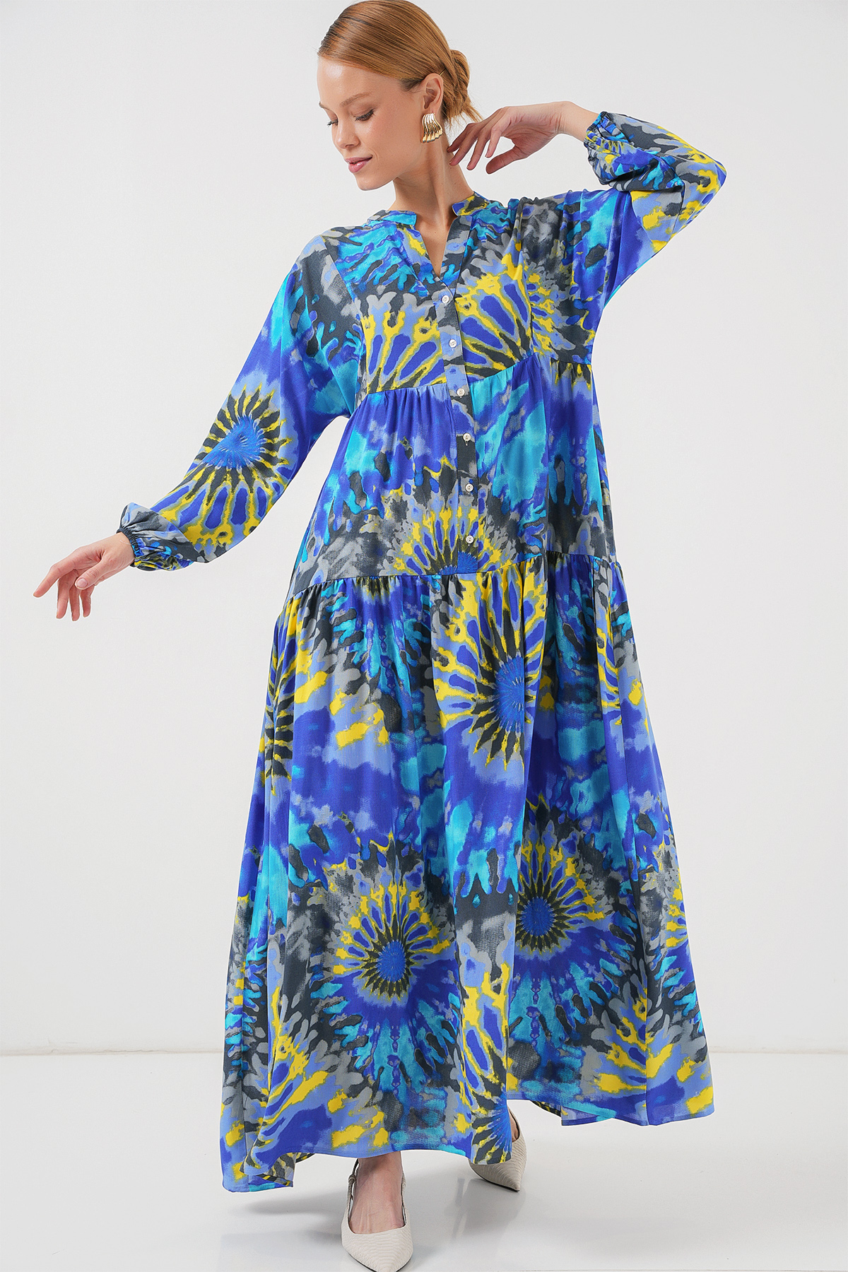 2423 Authentic Patterned Hijab Dress 