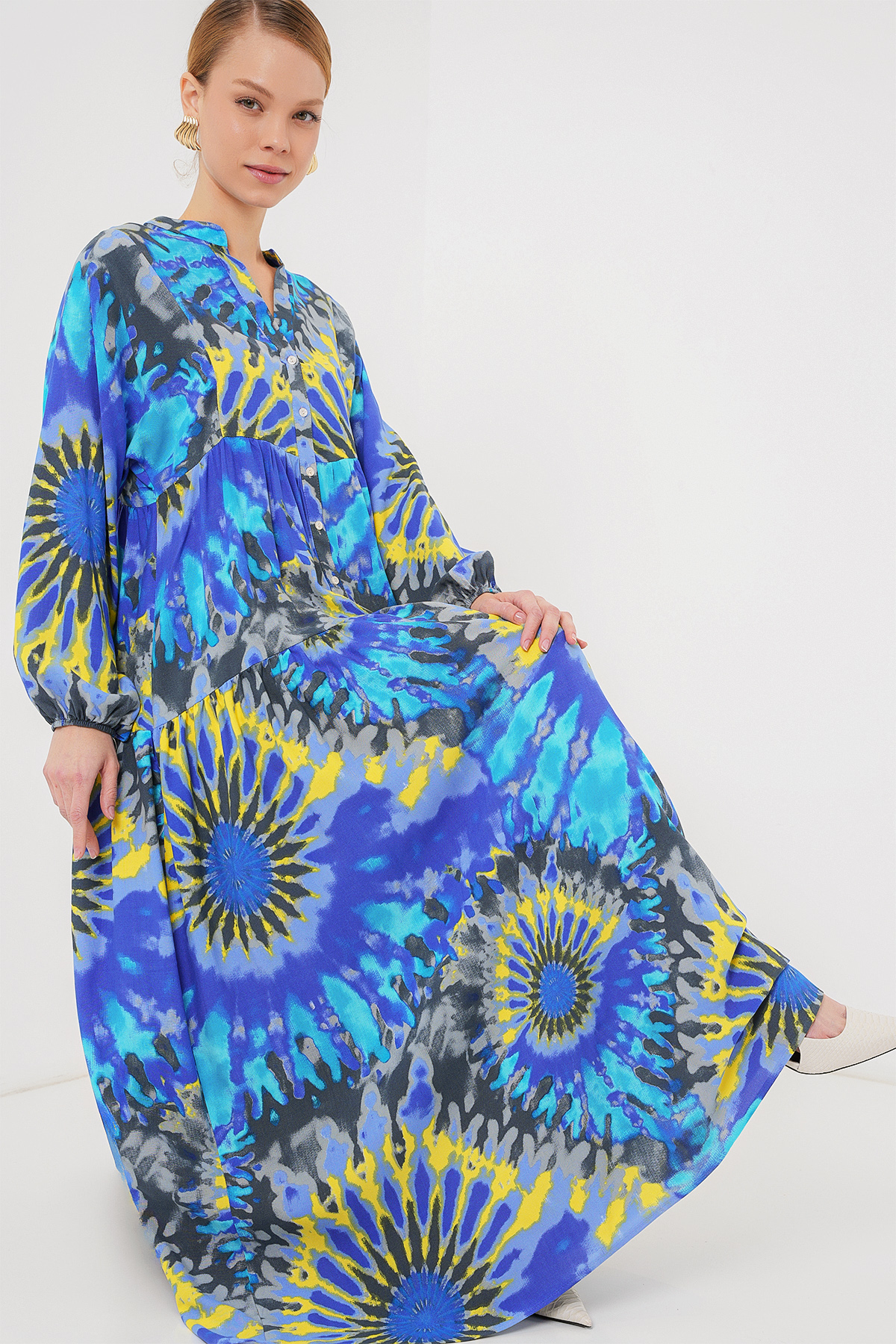 2423 Authentic Patterned Hijab Dress 