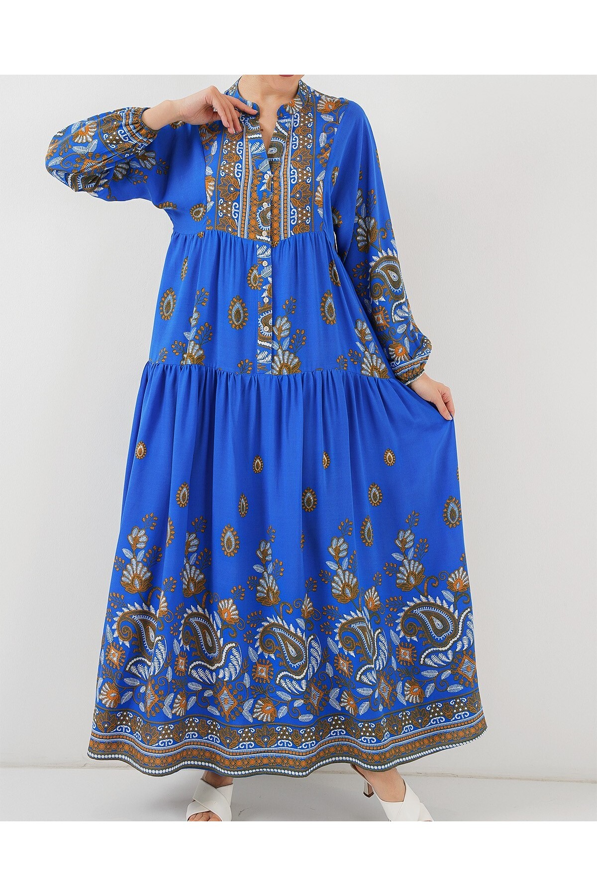 2423 Authentic Patterned Hijab Dress 