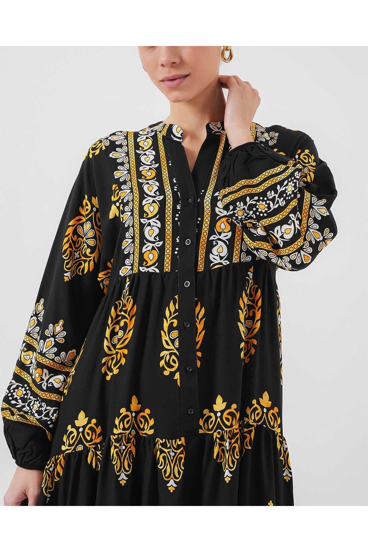 2423 Authentic Patterned Hijab Dress 