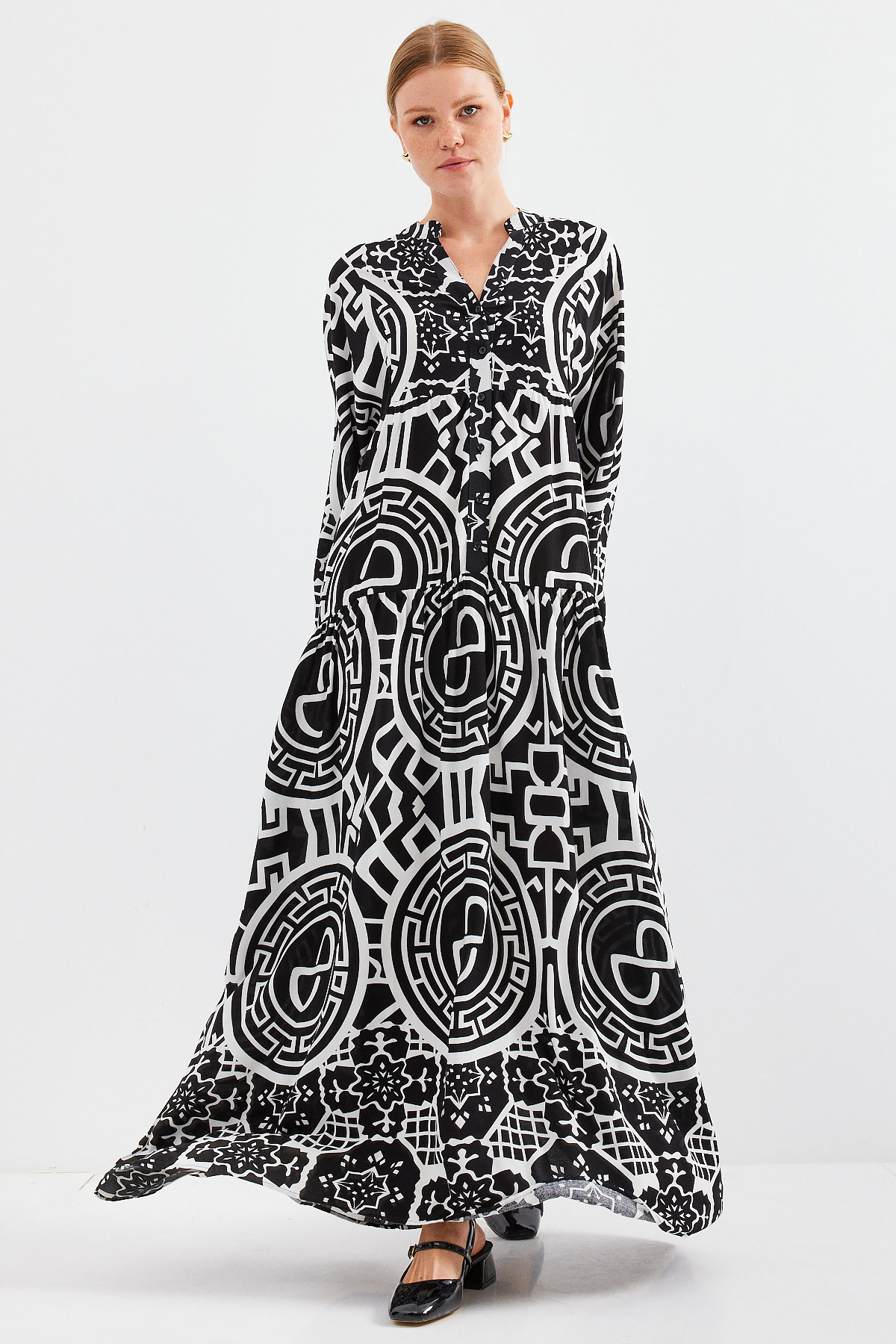 2423 Authentic Patterned Hijab Dress 