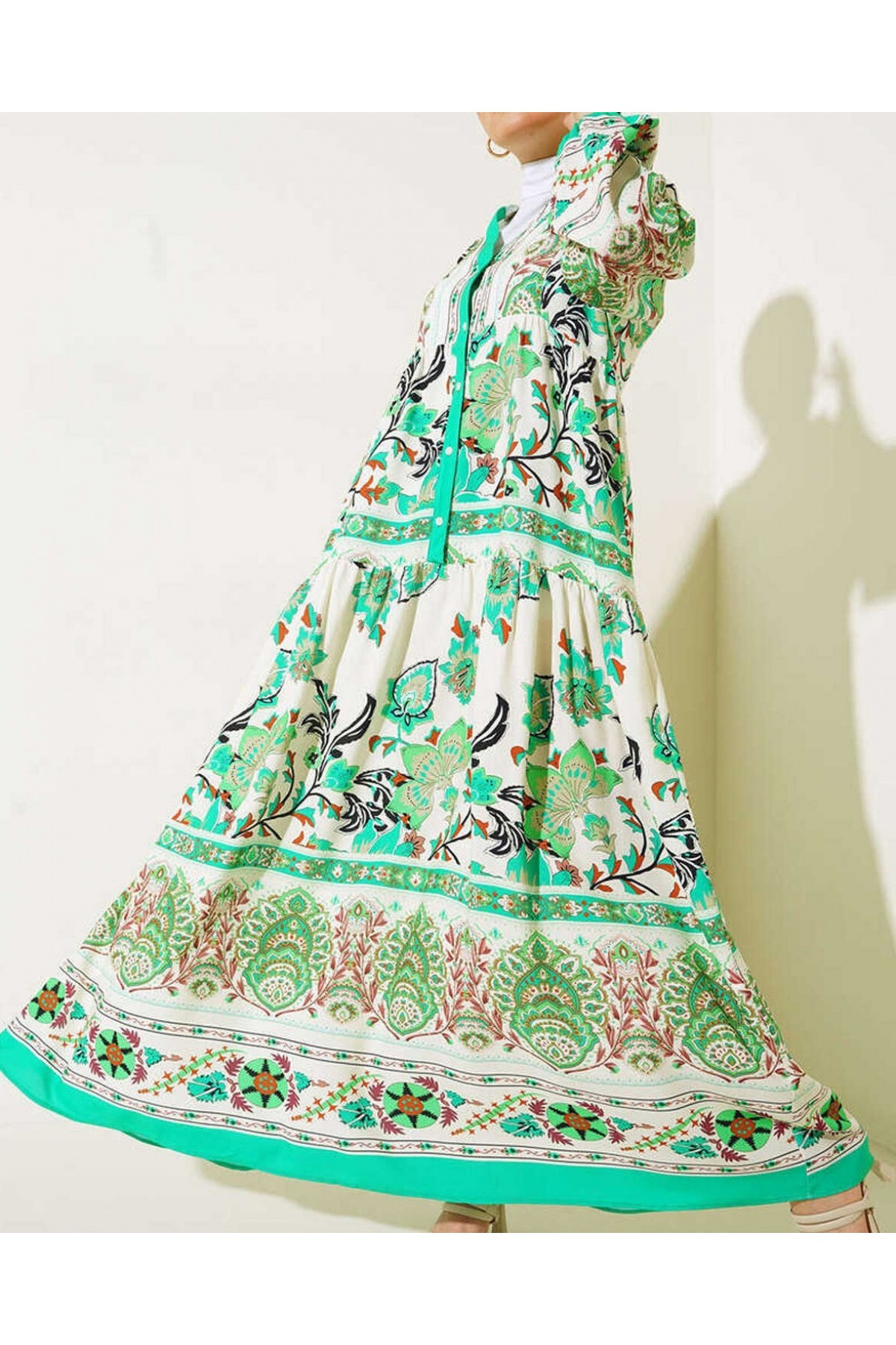2423 Authentic Patterned Hijab Dress 
