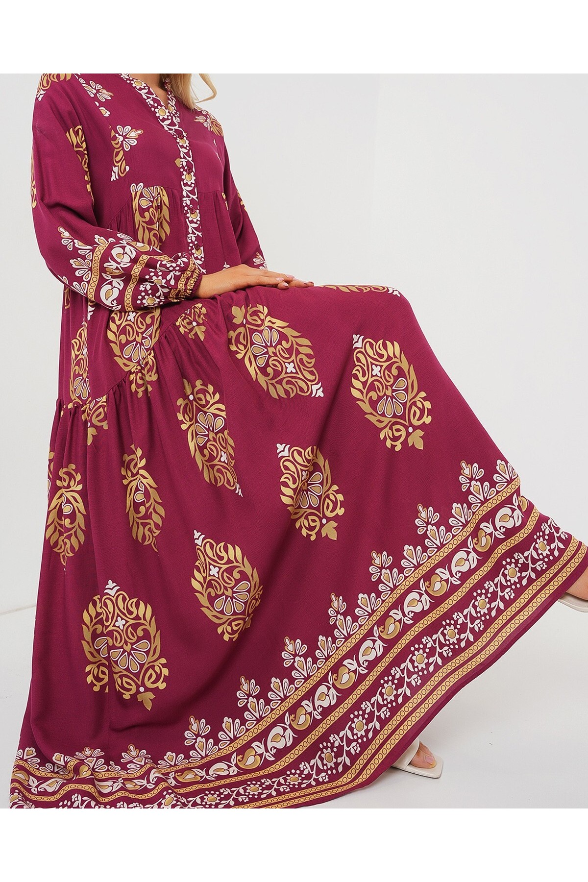 2423 Authentic Patterned Hijab Dress 
