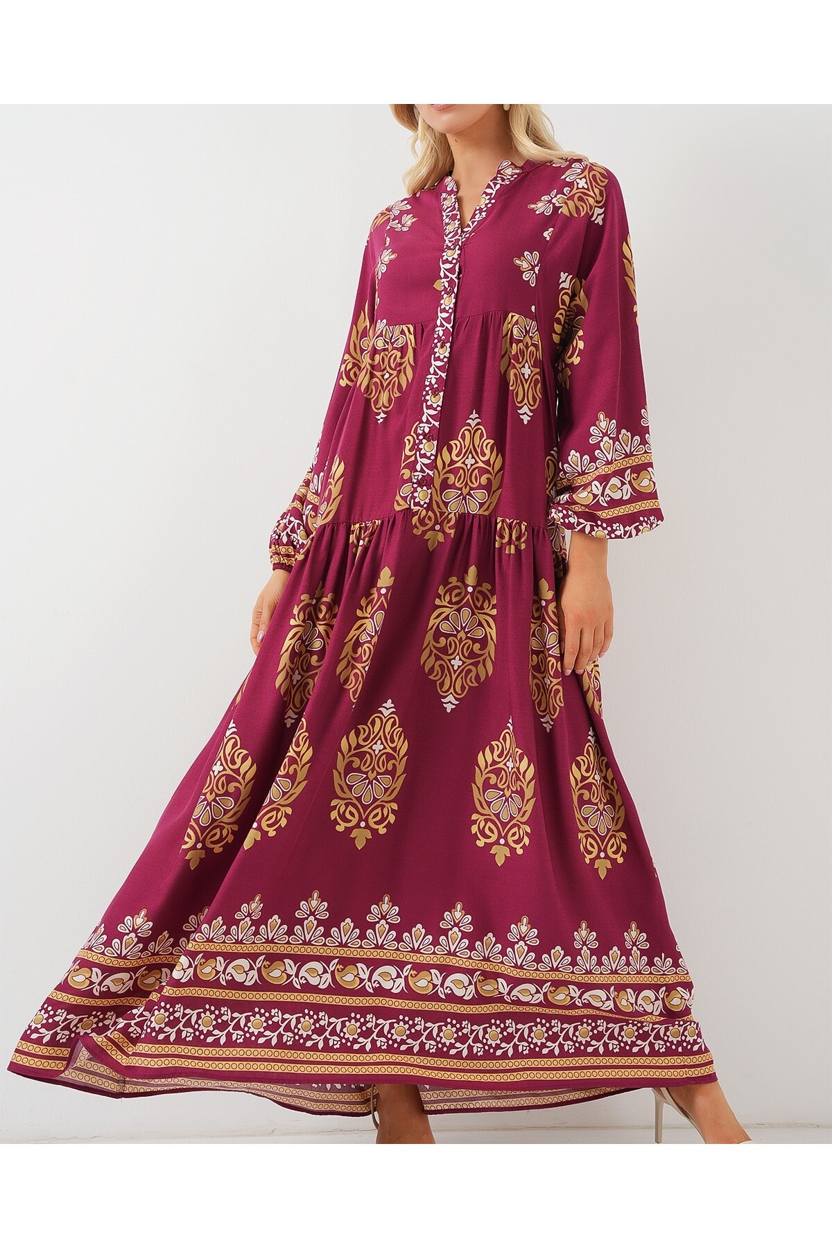 2423 Authentic Patterned Hijab Dress 