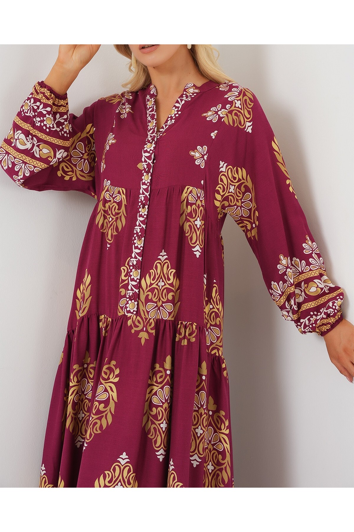 2423 Authentic Patterned Hijab Dress 
