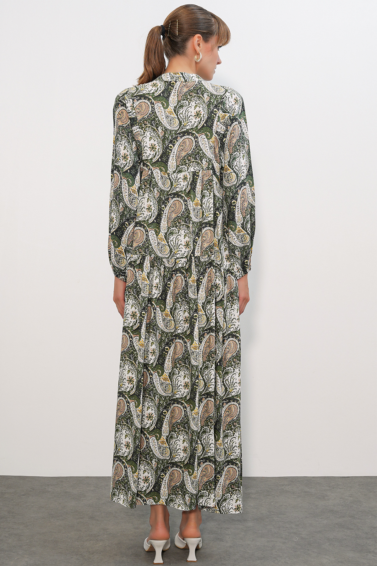 Women's Patterned Long Hijab Dress 2585 