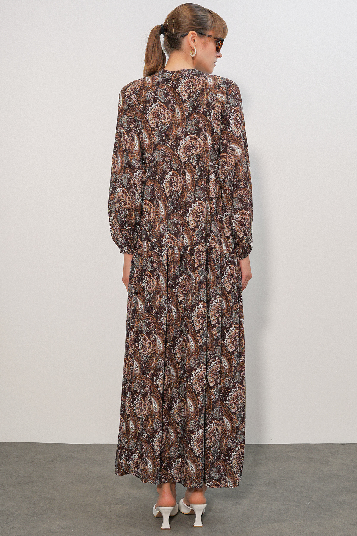 Women's Patterned Long Hijab Dress 2585 