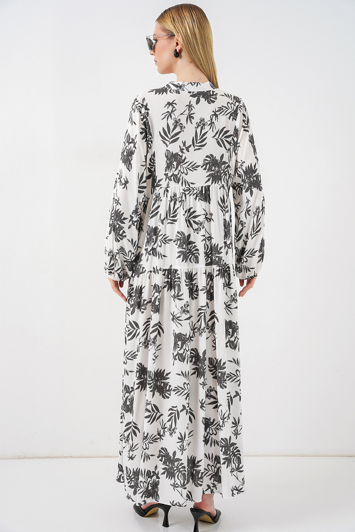 Women's Patterned Long Hijab Dress 2585 