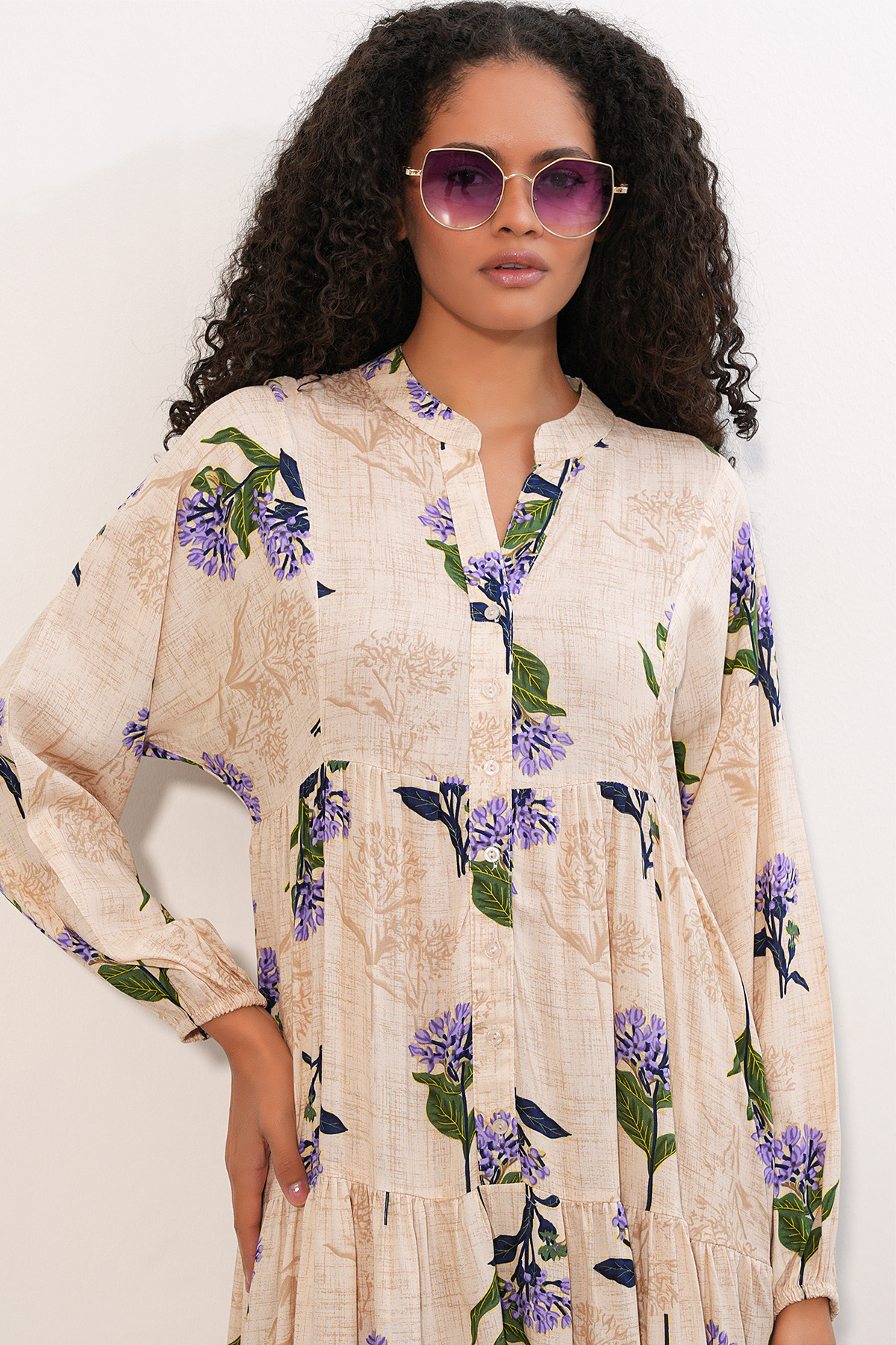 Women's Side-Tie Long-Sleeve Blouse 996 