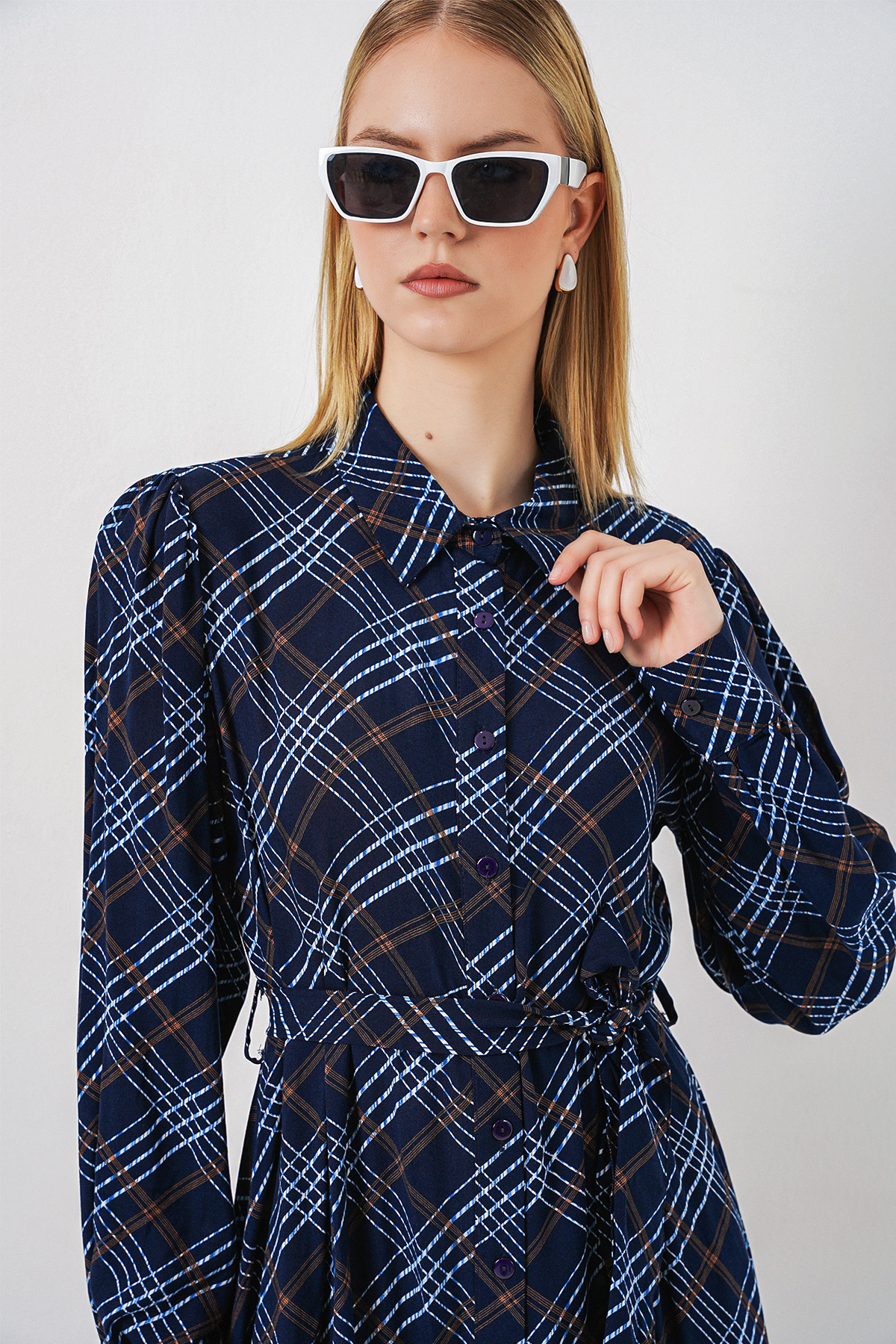 20123 Polo Collar Knitted Blouse 