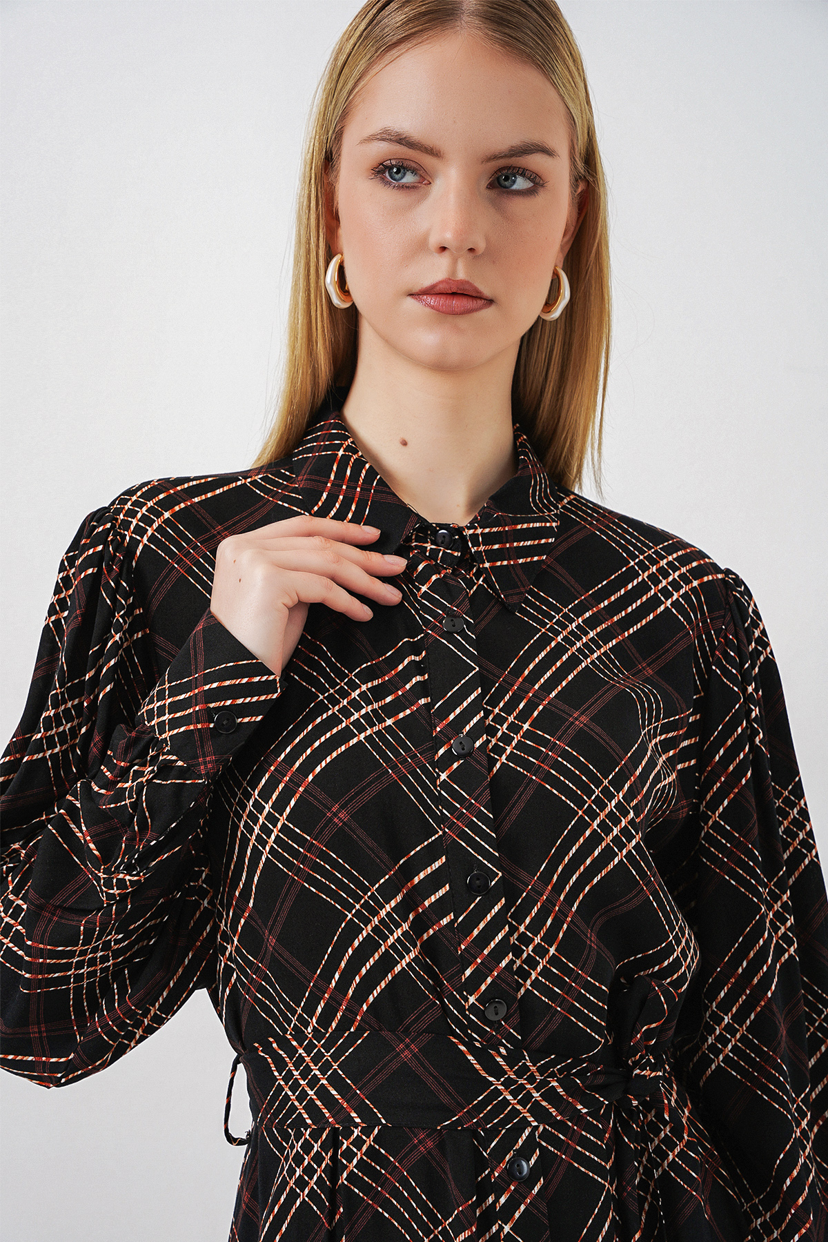 Women's Wrap Satin Shirt 20386 