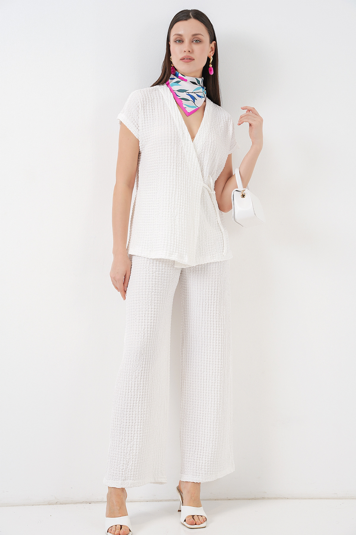 Kadın Örme İkili Takım 30064 - Beyaz