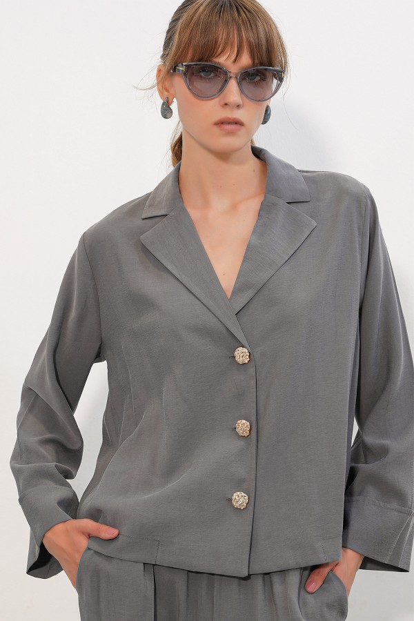 Women's Side-Tie Long-Sleeve Blouse 996 