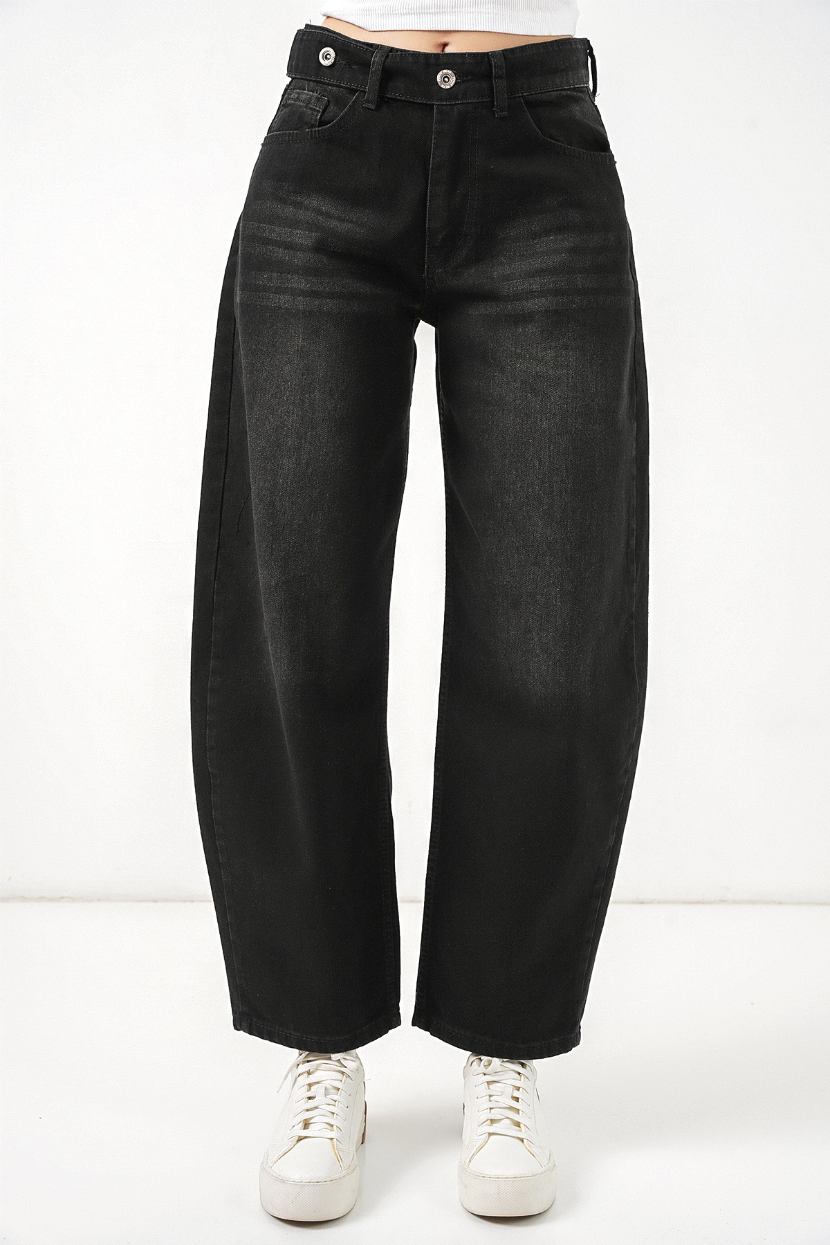 Kadın Yüksek Bel Kot Pantolon 30081 - Siyah