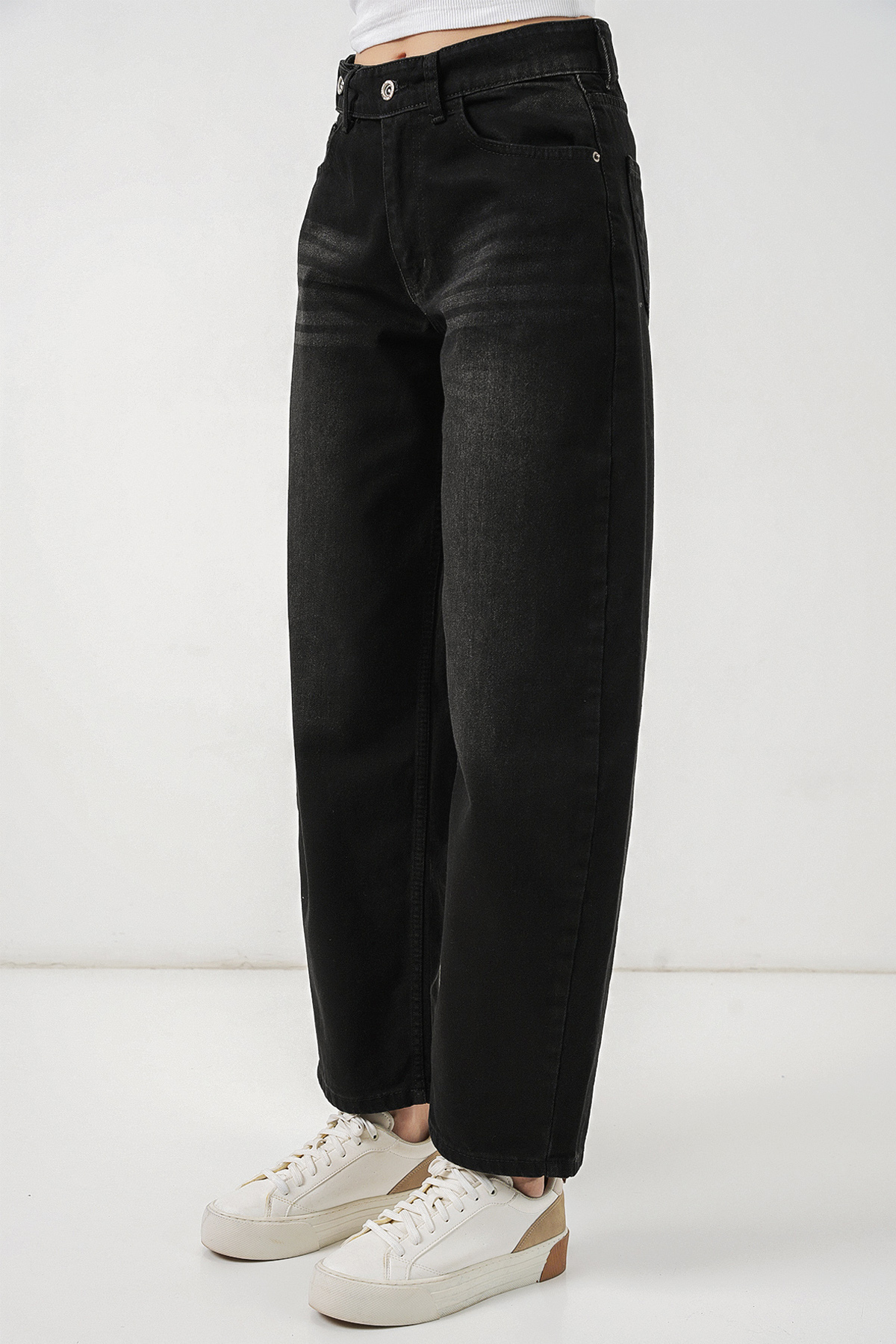 Kadın Yüksek Bel Kot Pantolon 30081 - Siyah