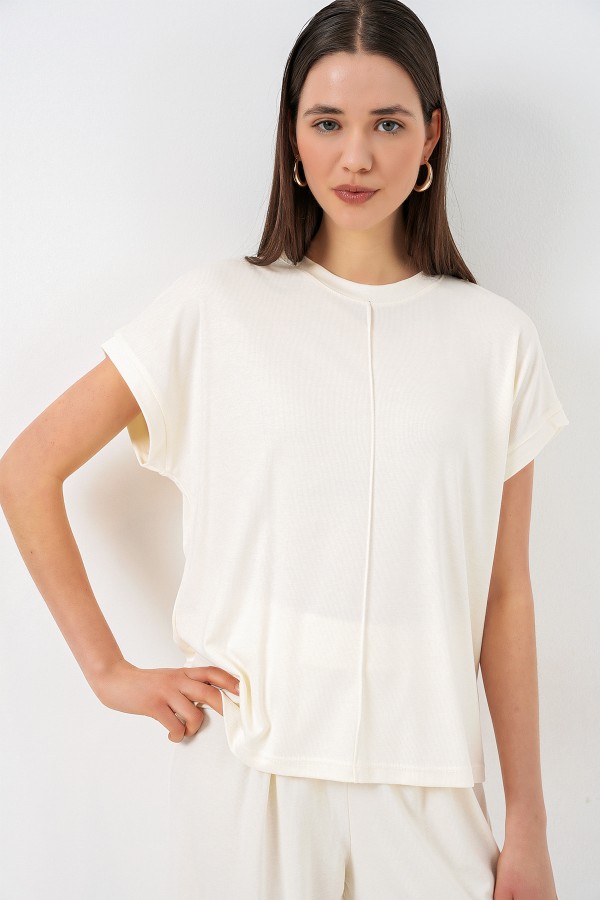 Women's Knitted Blouse and Pants Two-Piece Set 30085 