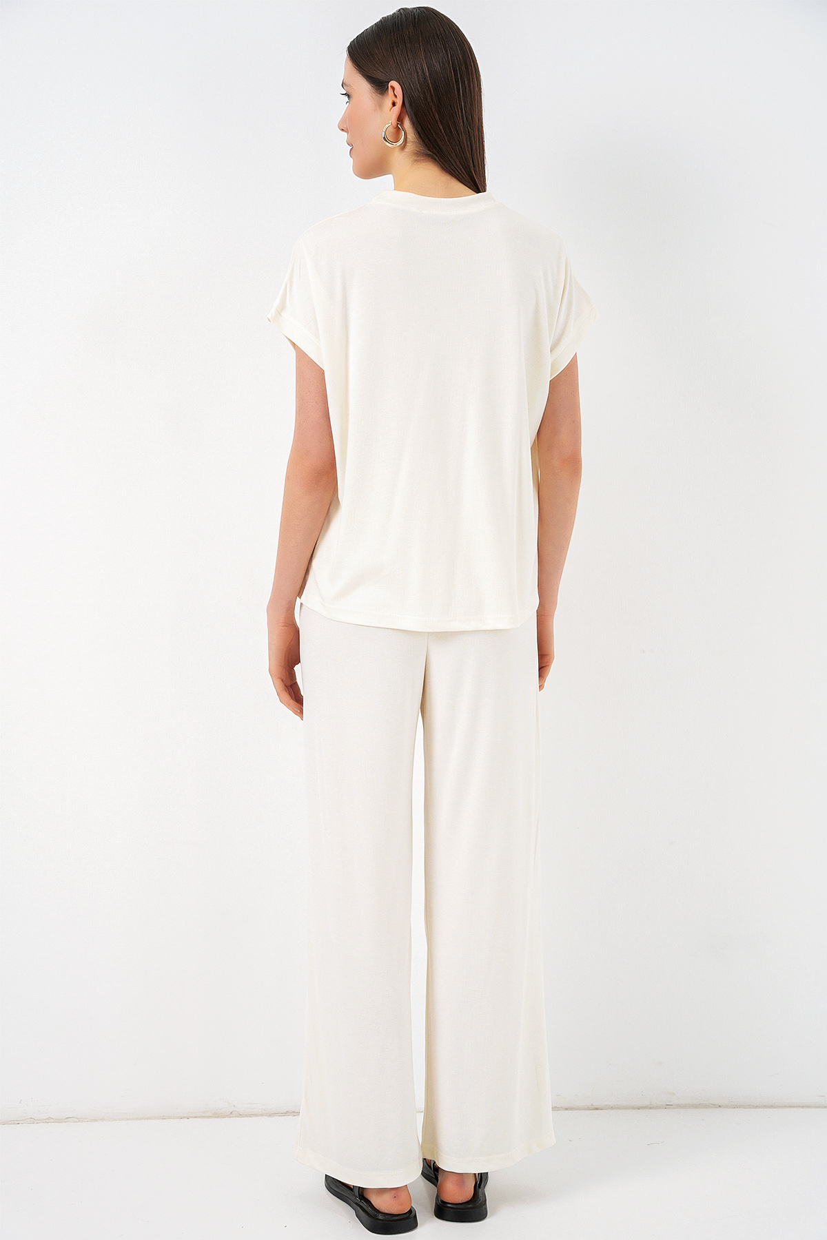 Women's Knitted Blouse and Pants Two-Piece Set 30085 